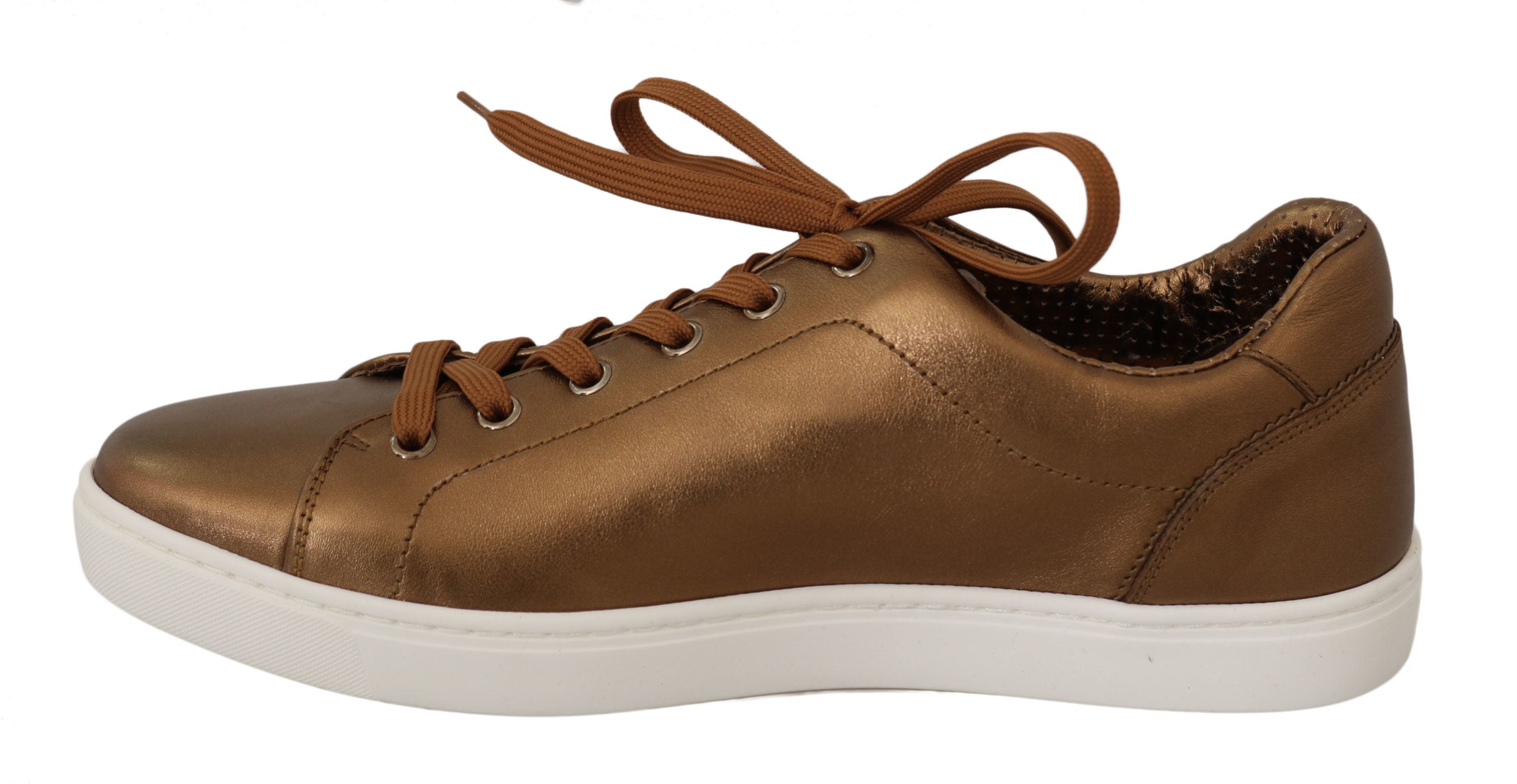 Gouden leren heren casual sneakers