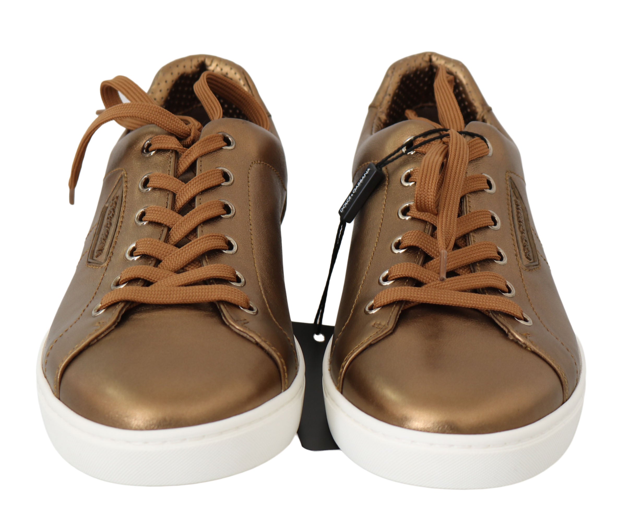 Gouden leren heren casual sneakers