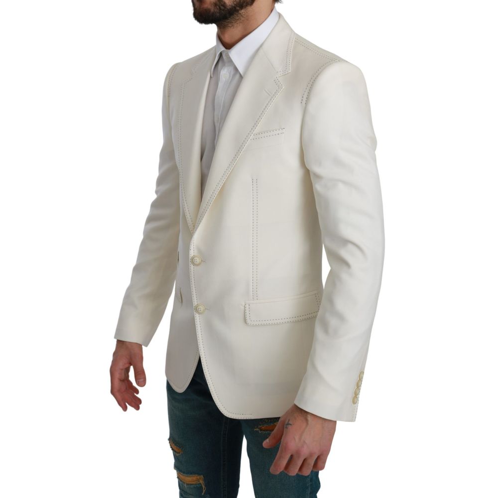 White Virgin Wool Blazer
