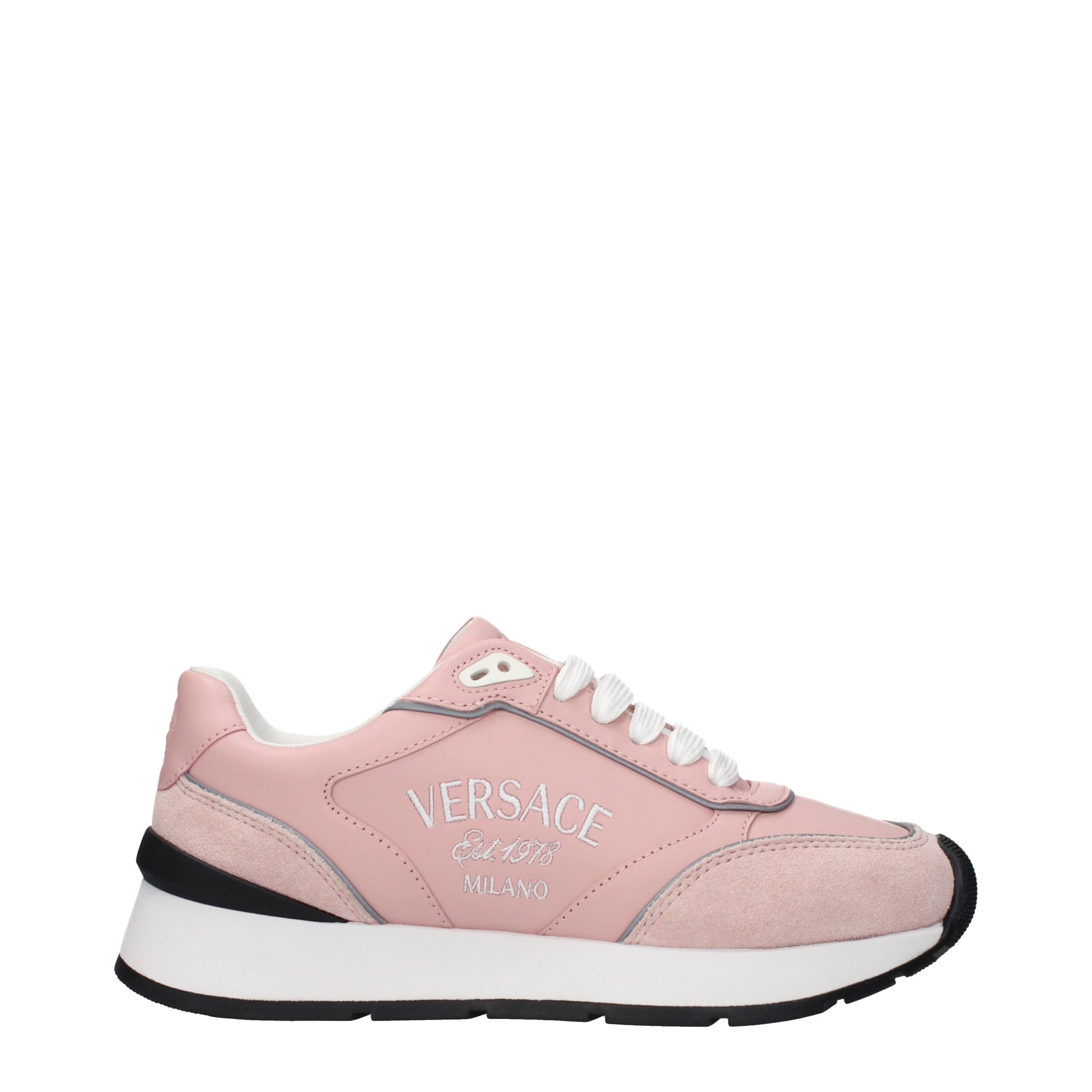 Pink Leather Low Top Sneakers