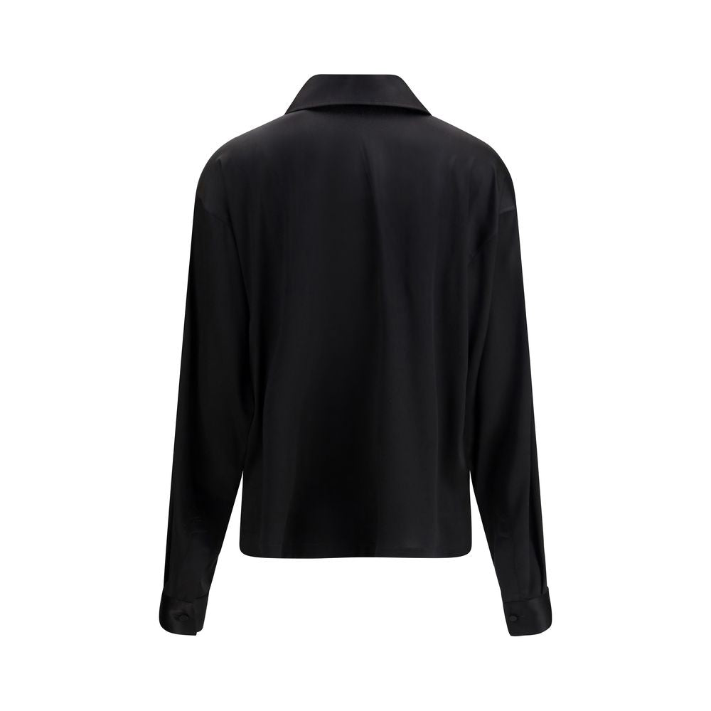 Black Silk Polo Shirt