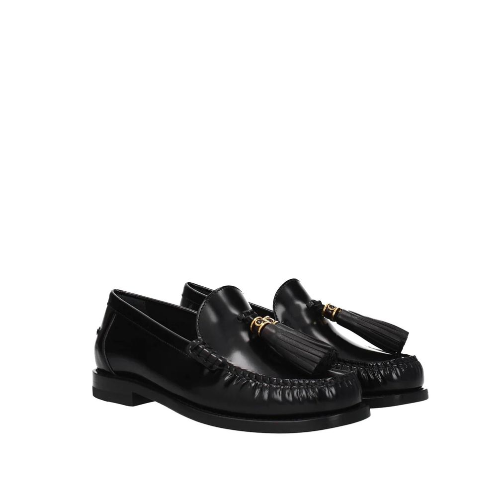 Black Calfskin Slip-On Loafers