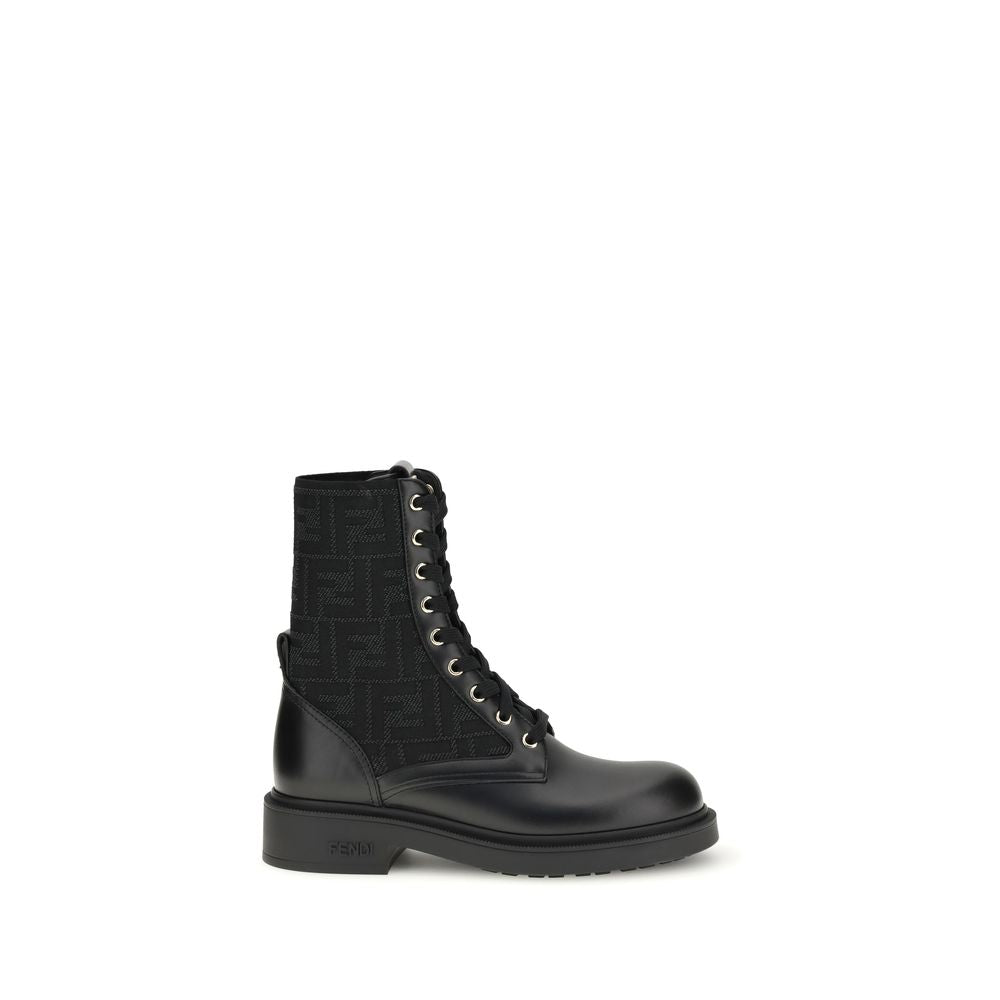 Black Calf Leather Bos Taurus Lace-Up Boots