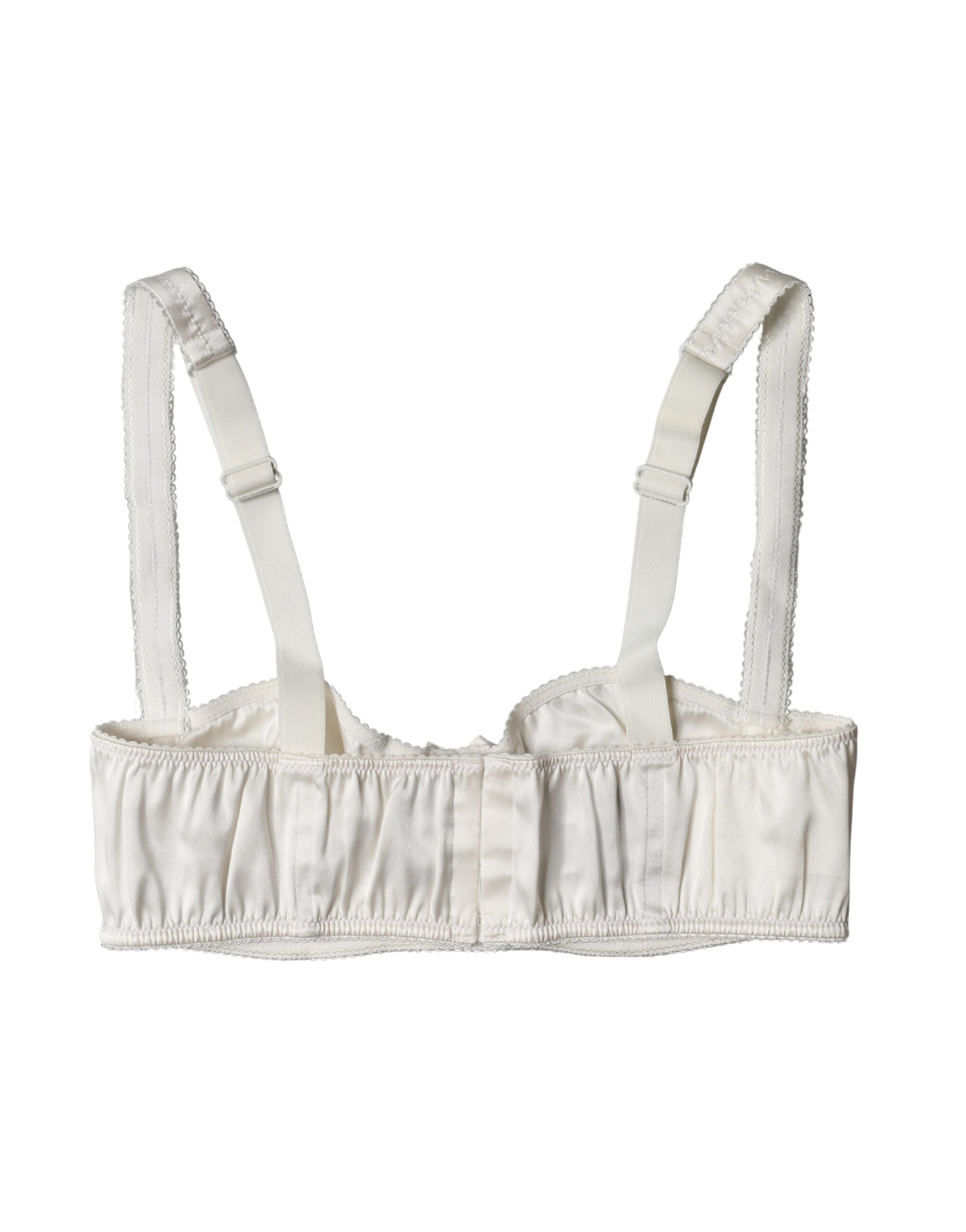 White Silk Satin Underwire Bra Semi Pad Underwear