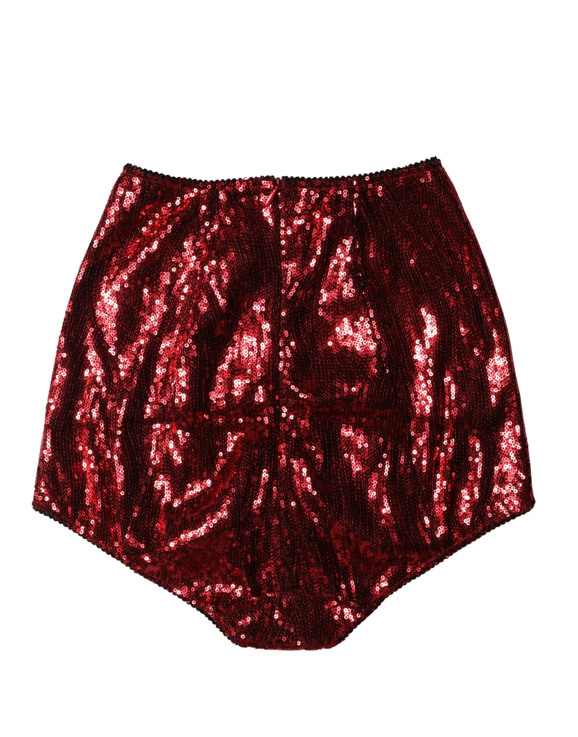 Red Sequin Embellished High Waist Girdle Underwear