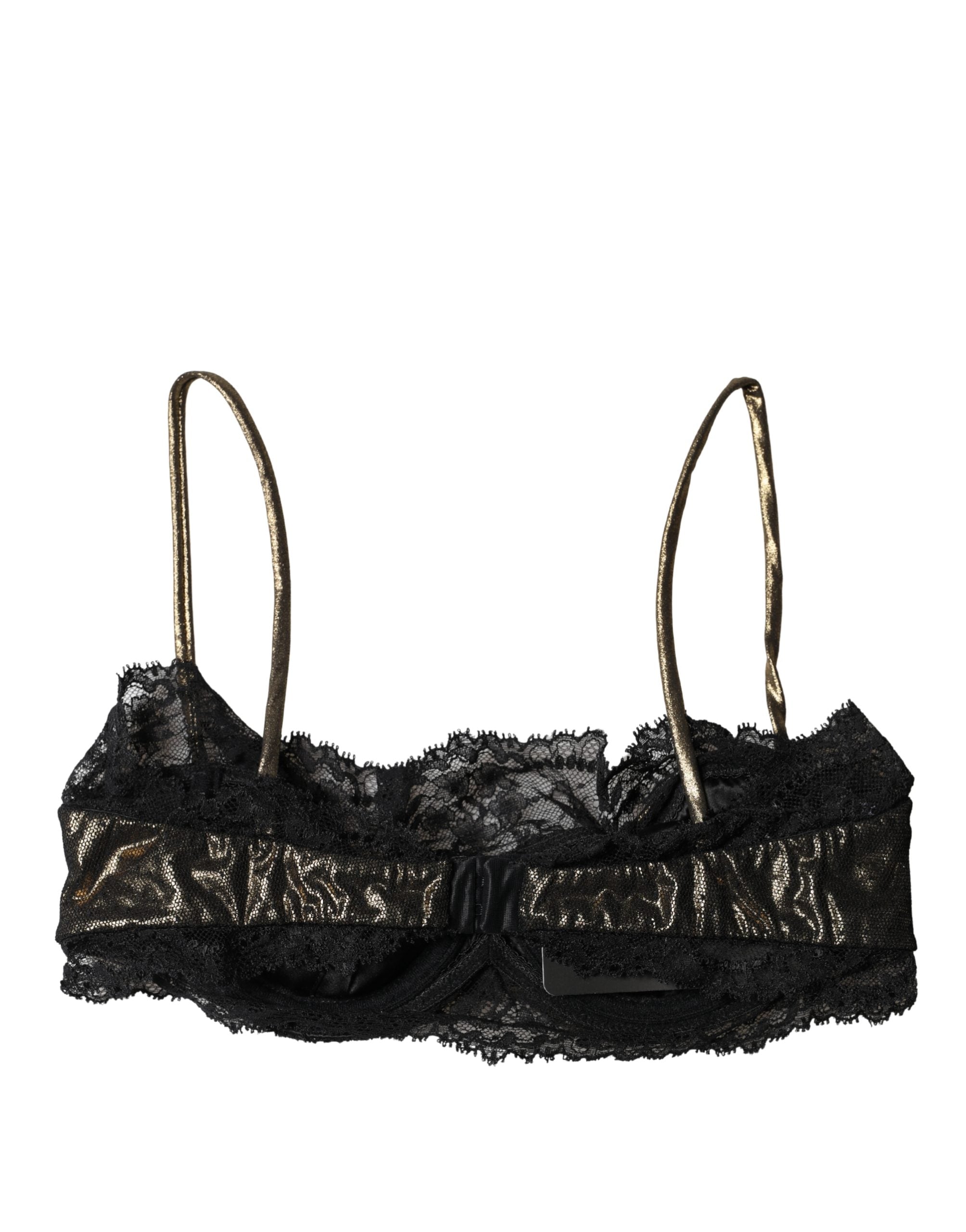 Black Silk Underwired Balconnet Bra Underwear