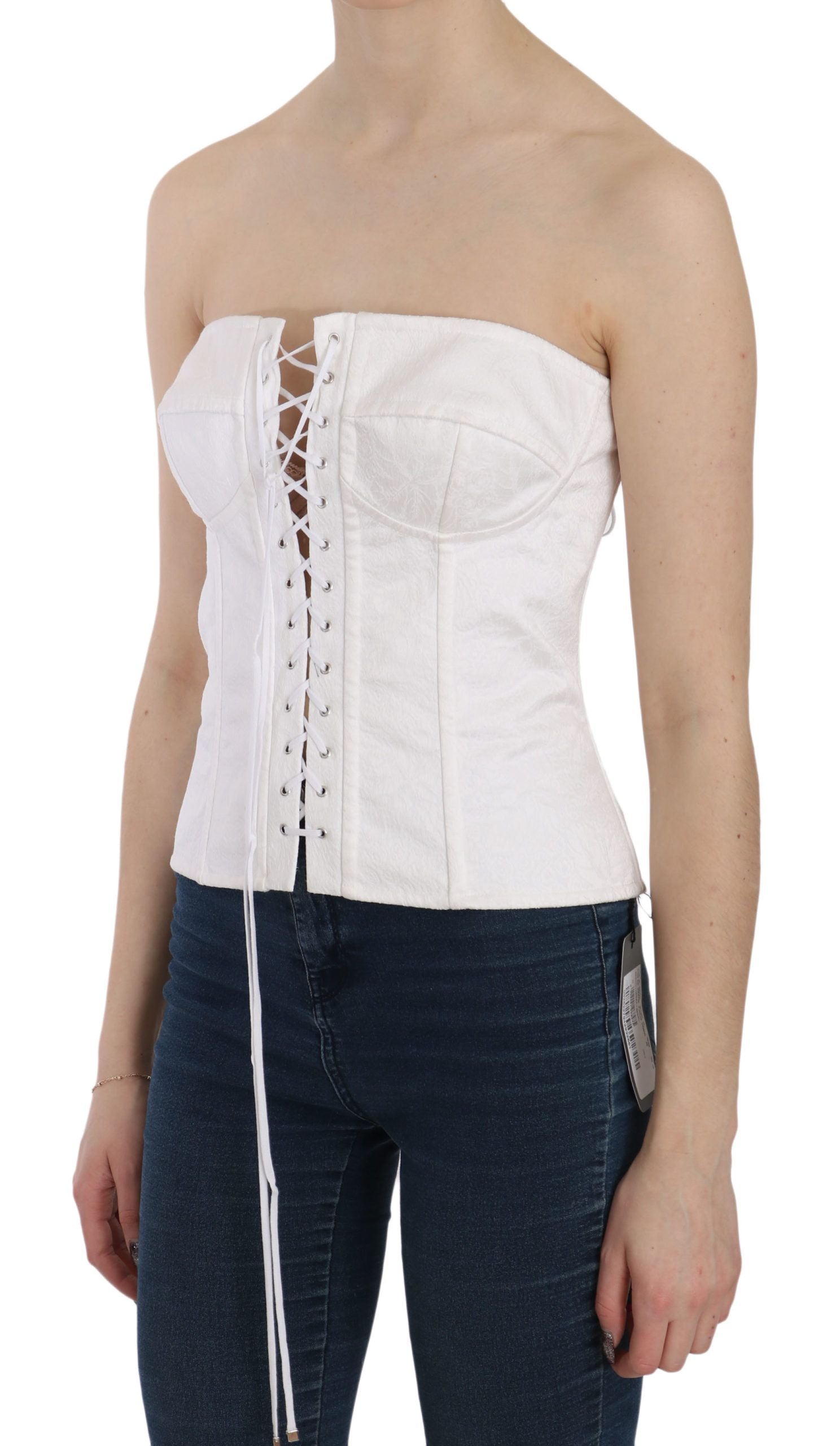 Wit PALERMO katoenen bustier topkorset