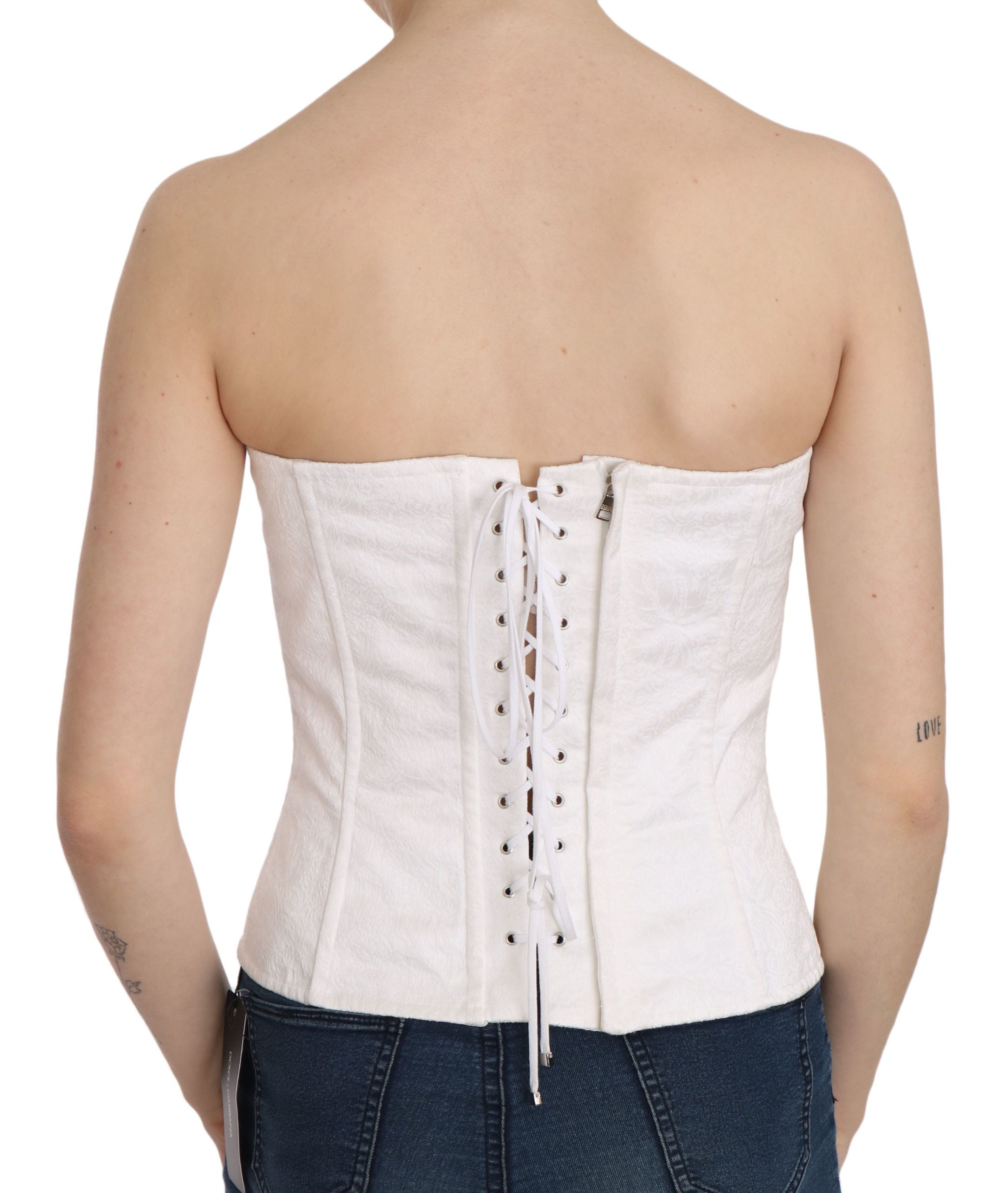 Wit PALERMO katoenen bustier topkorset