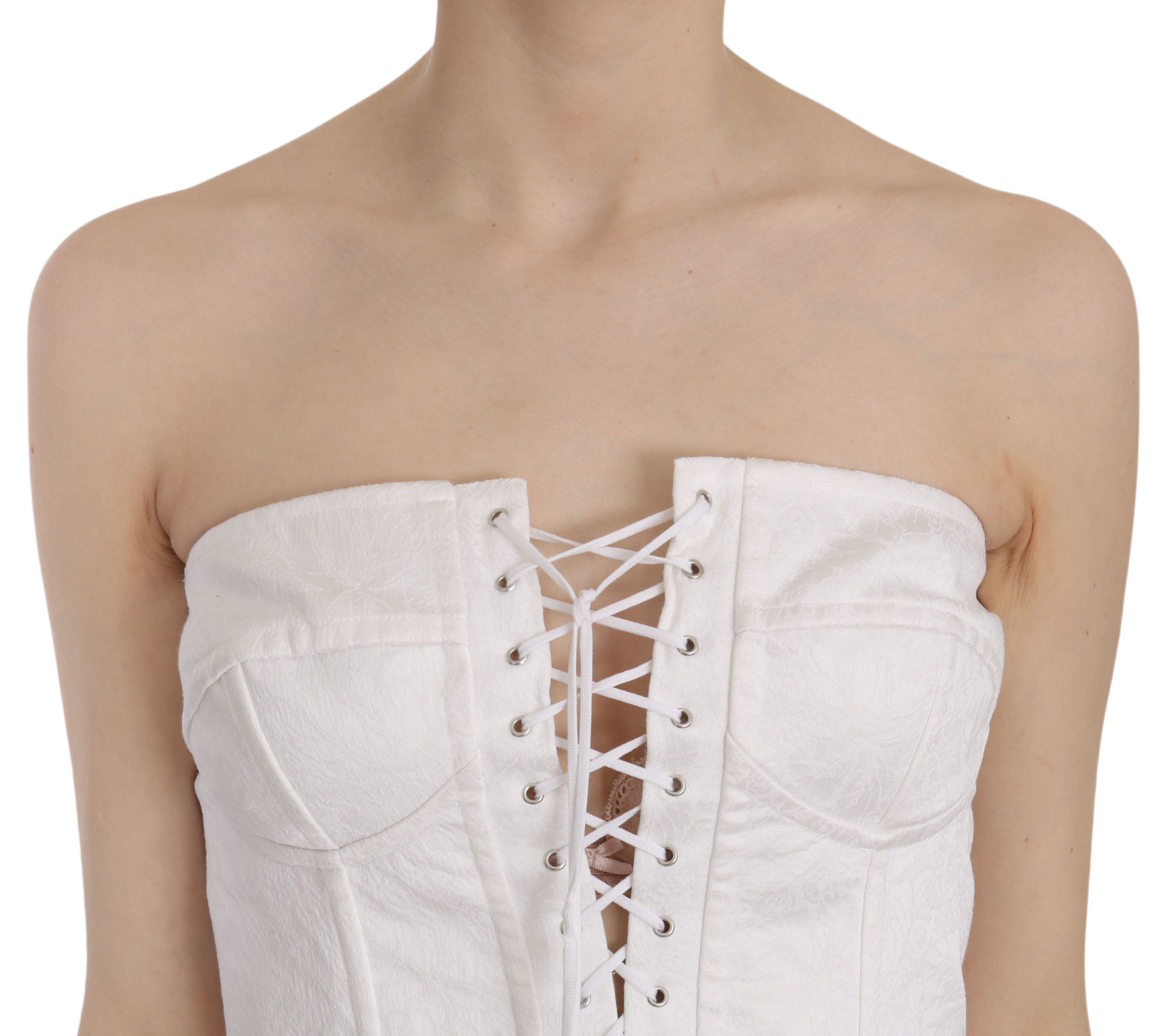 Wit PALERMO katoenen bustier topkorset