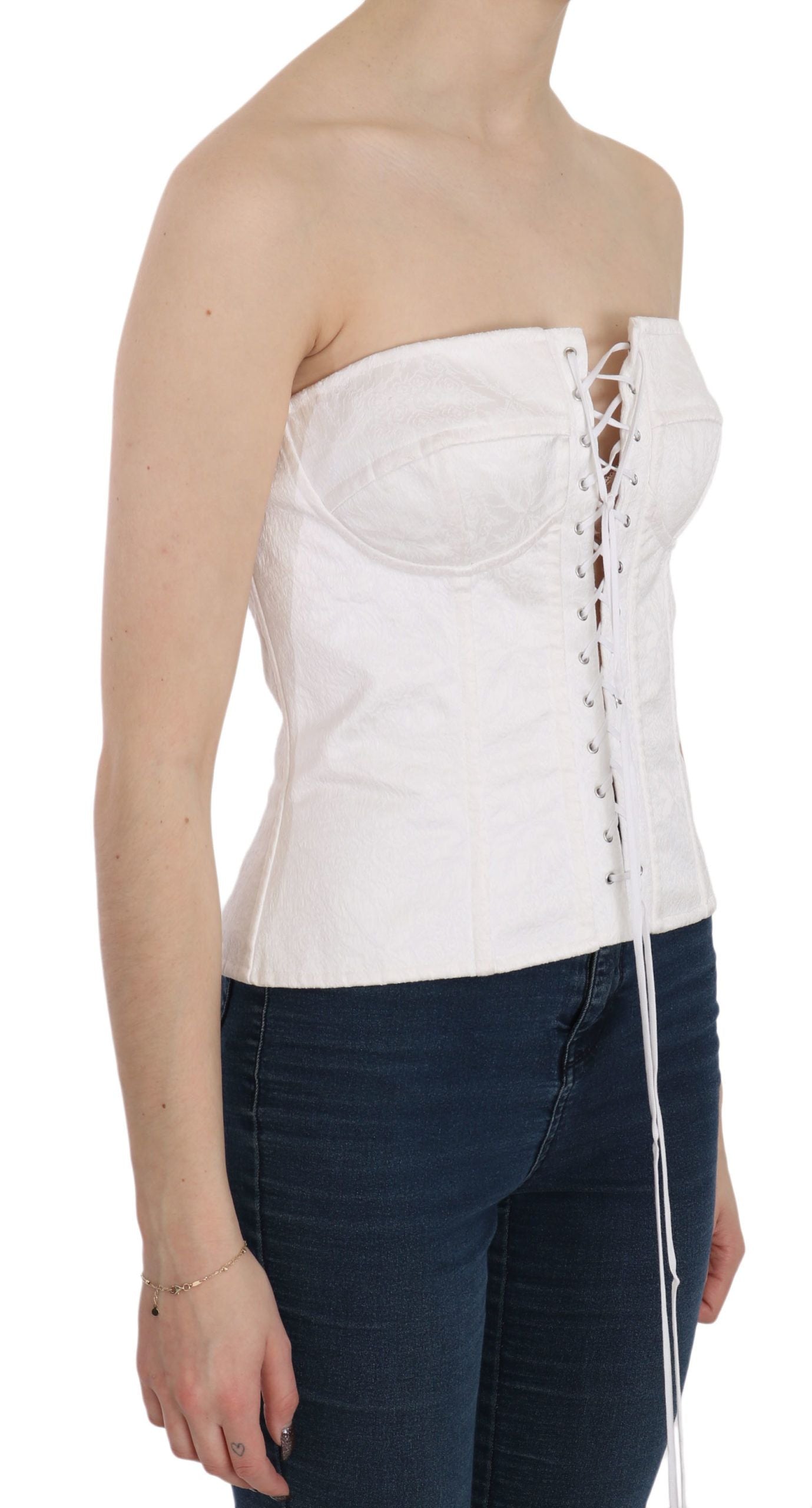 Wit PALERMO katoenen bustier topkorset