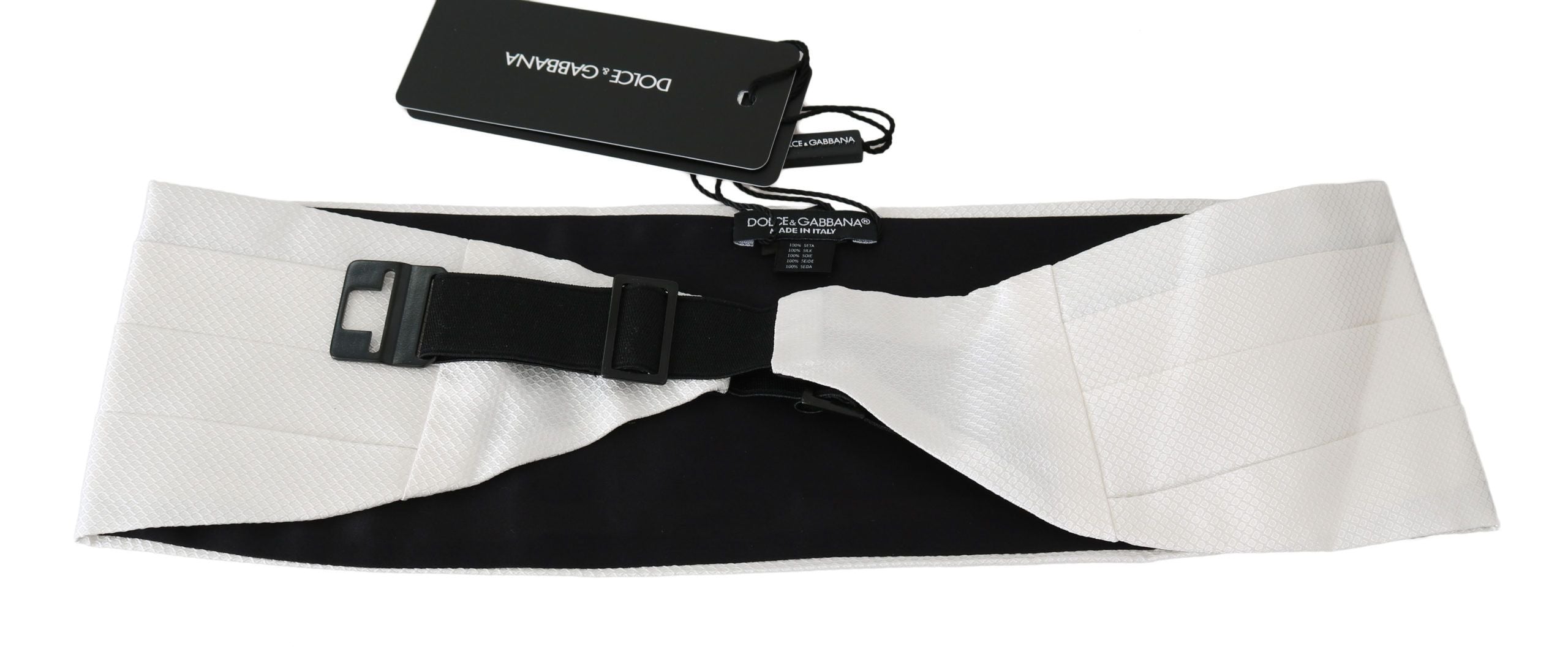 Witte heren tailleband van 100% zijde