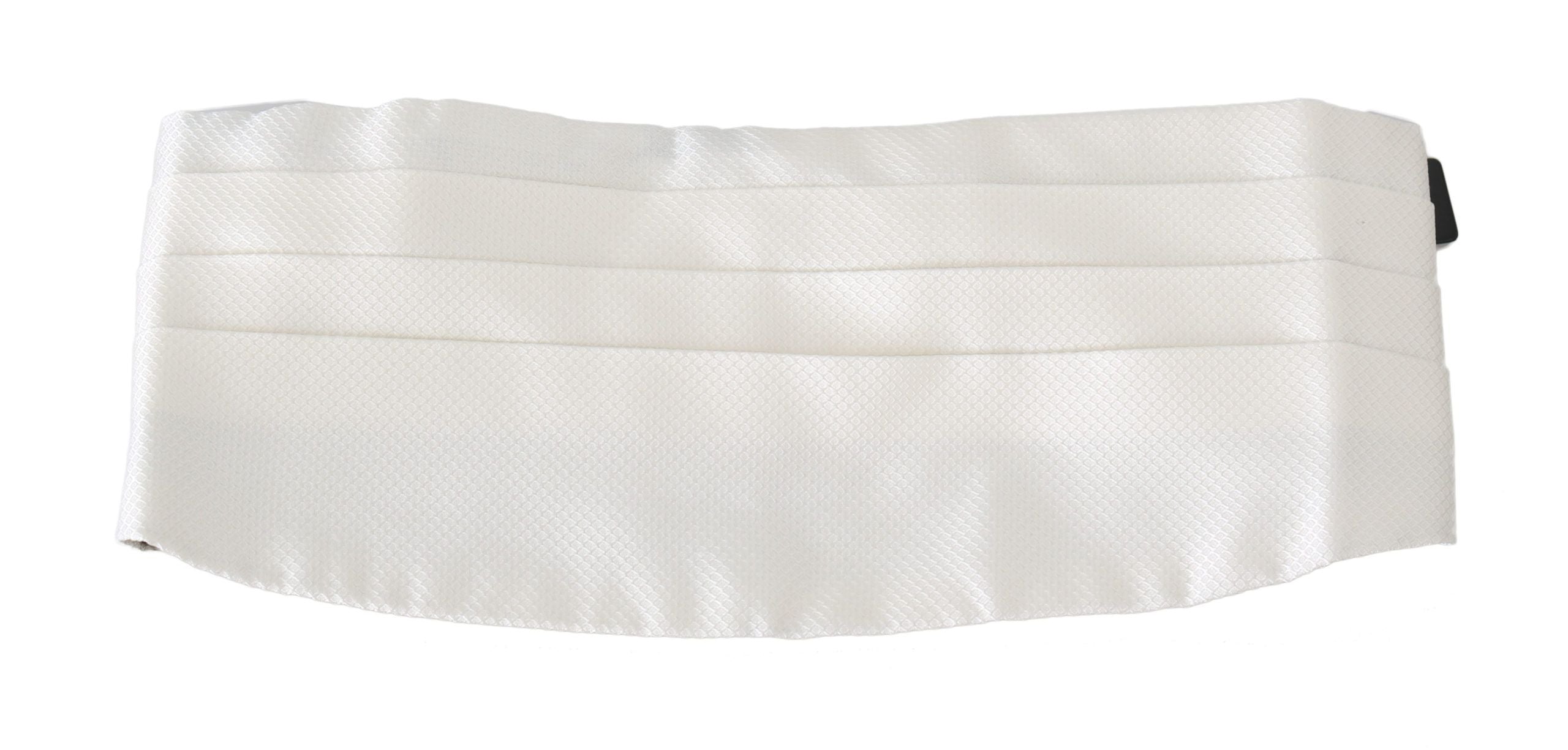 Witte heren tailleband van 100% zijde