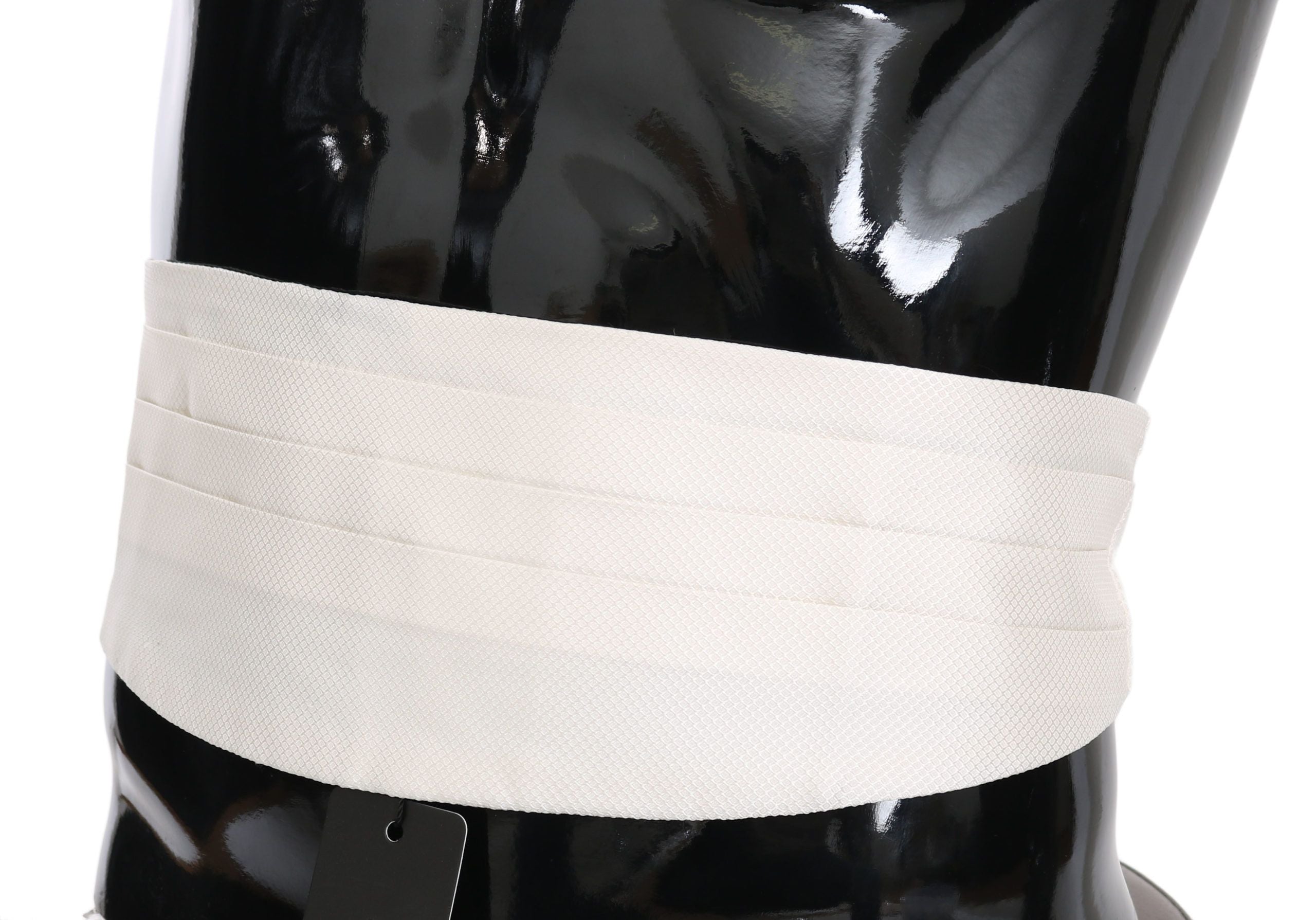 Witte heren tailleband van 100% zijde