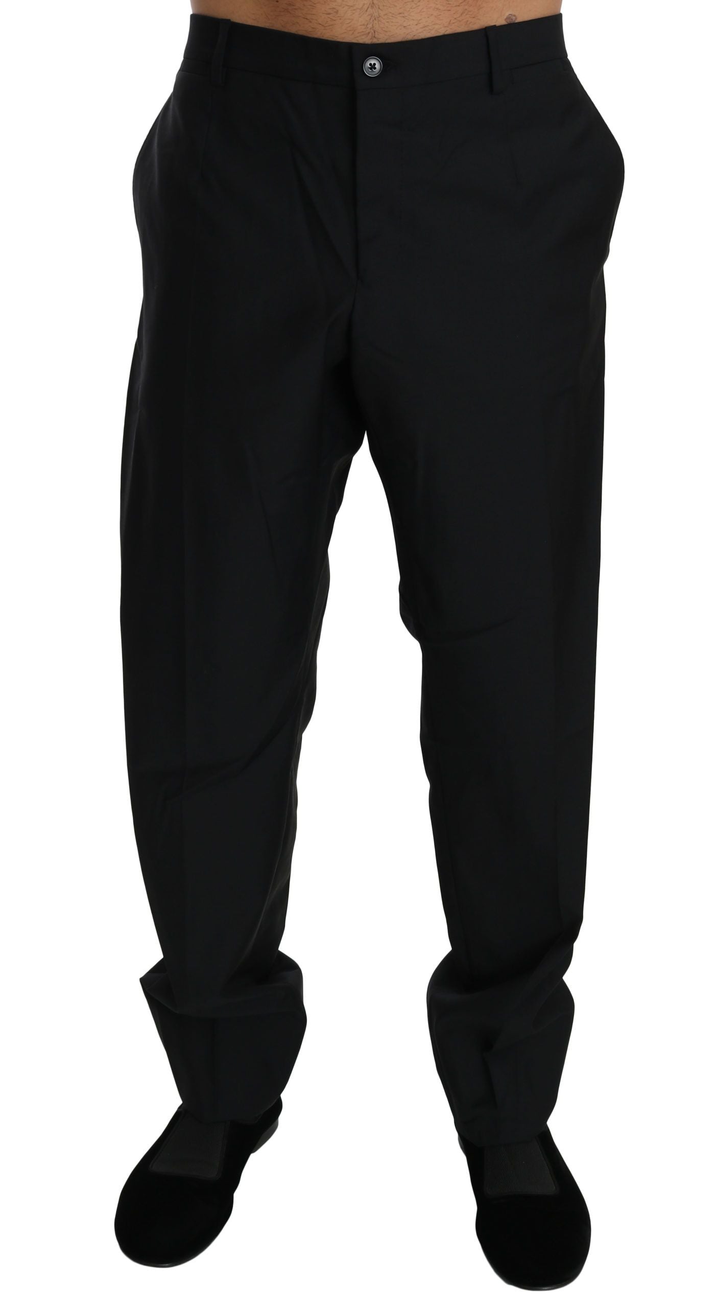 Zwarte formele broek voor heren, wollen broek