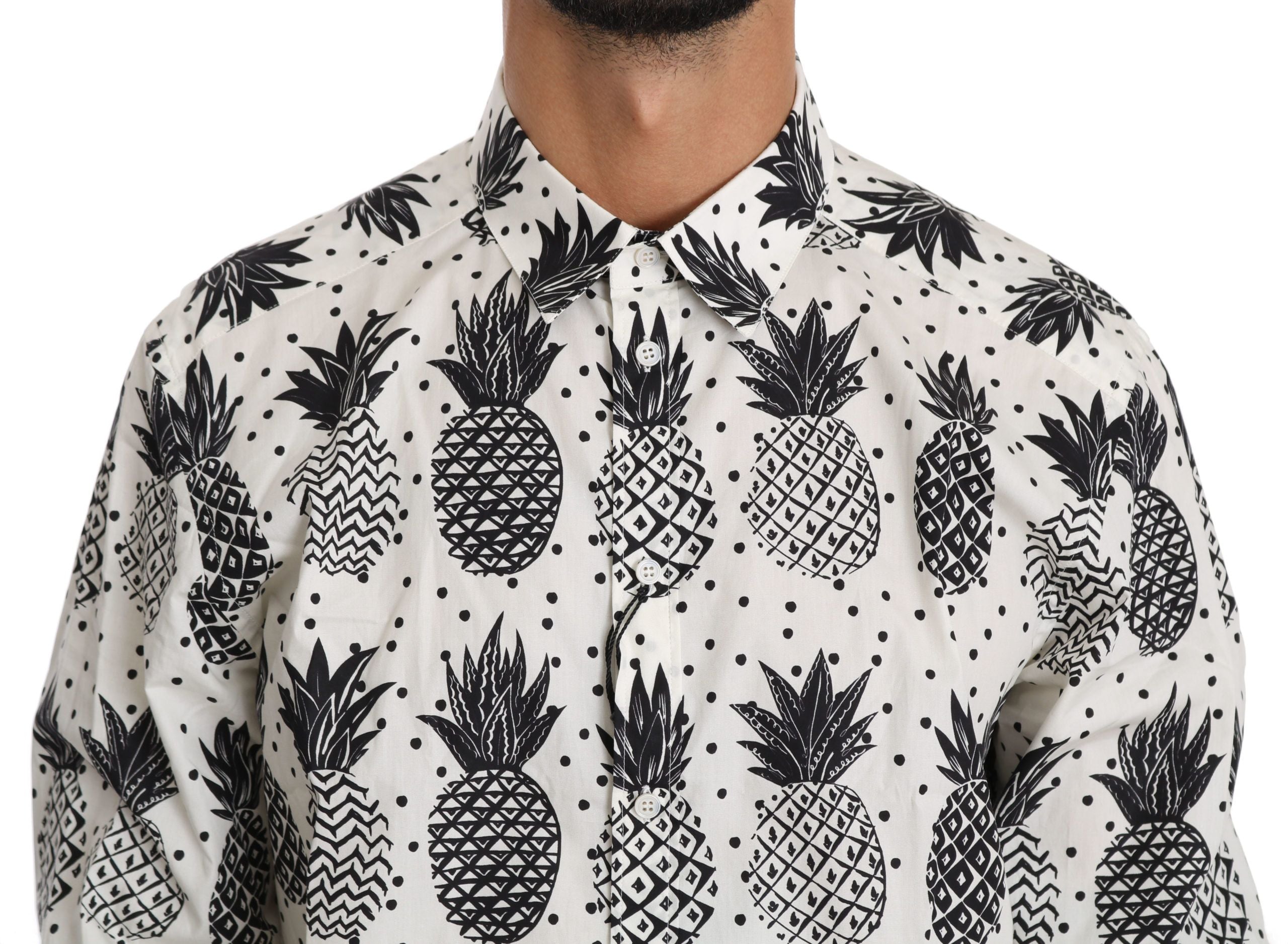 Wit ananas katoenen top shirt