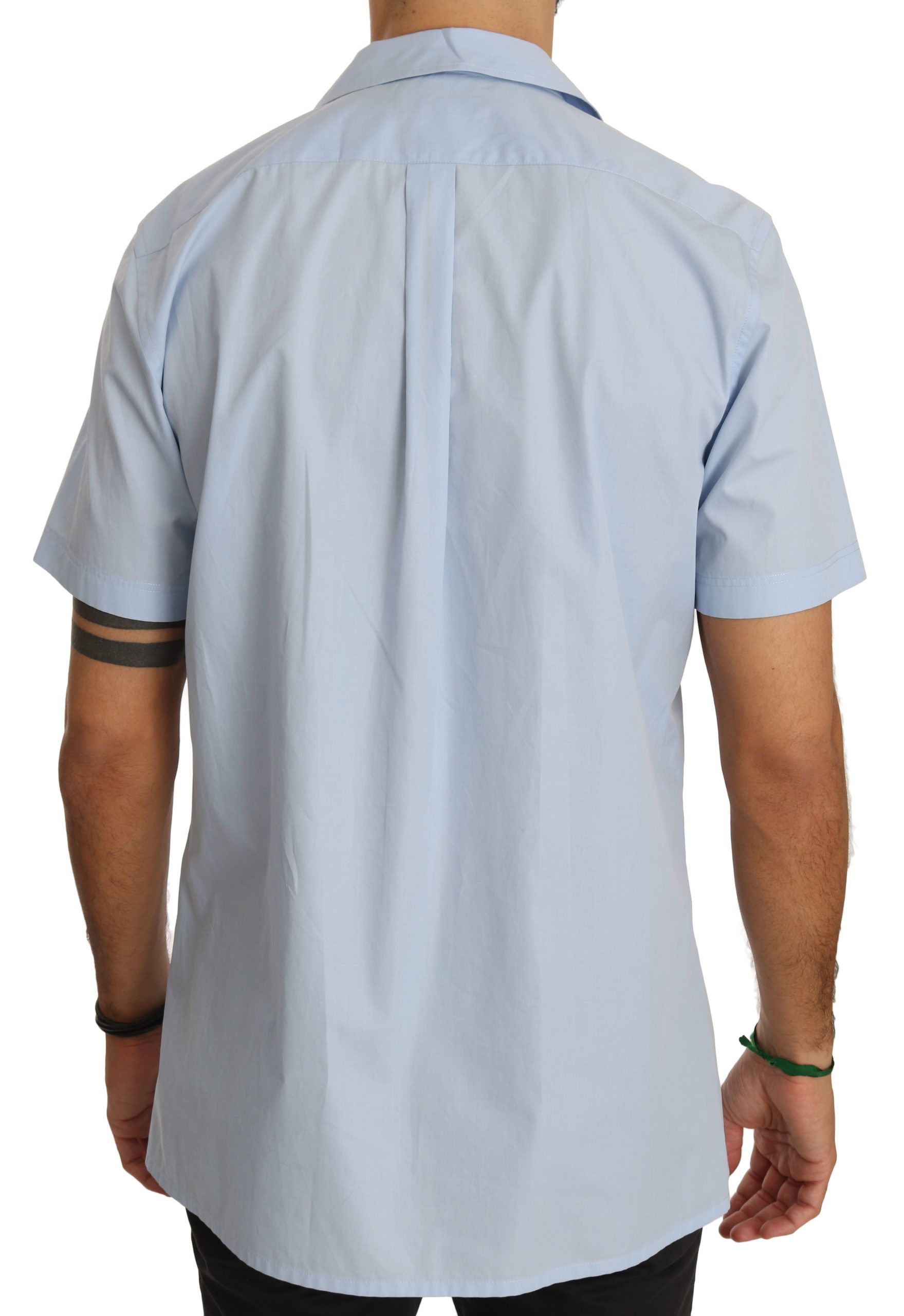 Blauw shirt met korte mouwen van 100% katoen