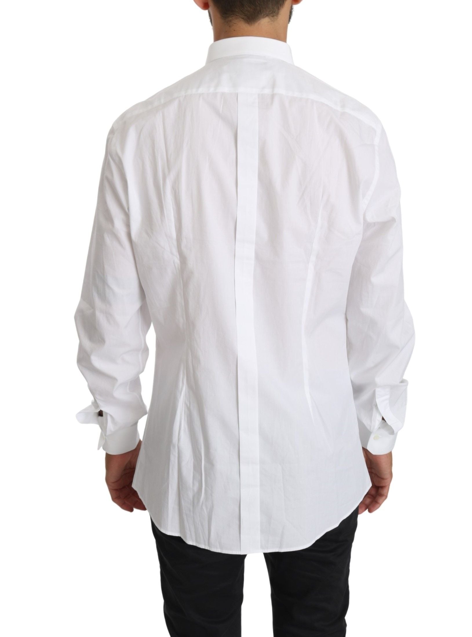 Wit katoenen shirt met lange mouwen