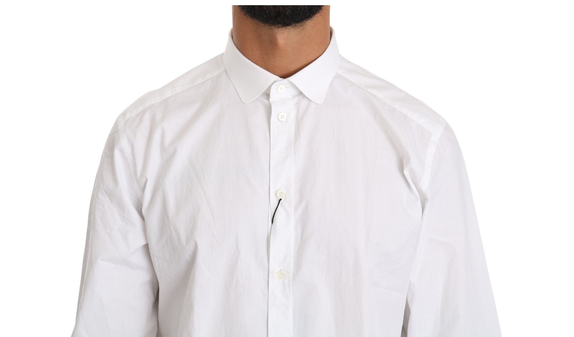 Wit katoenen shirt met lange mouwen