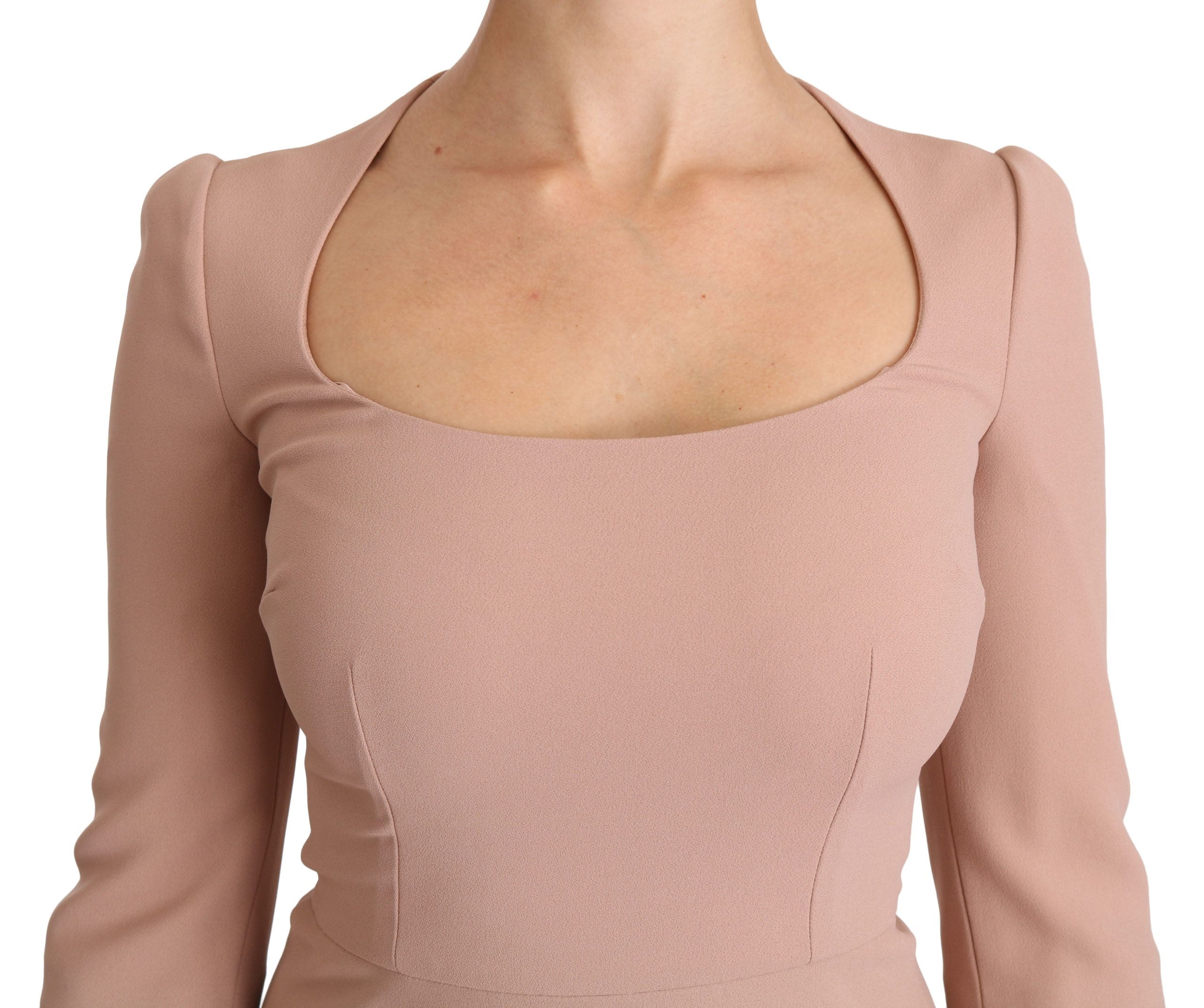 Roze A-lijn viscose jurk met 3/4 mouwen