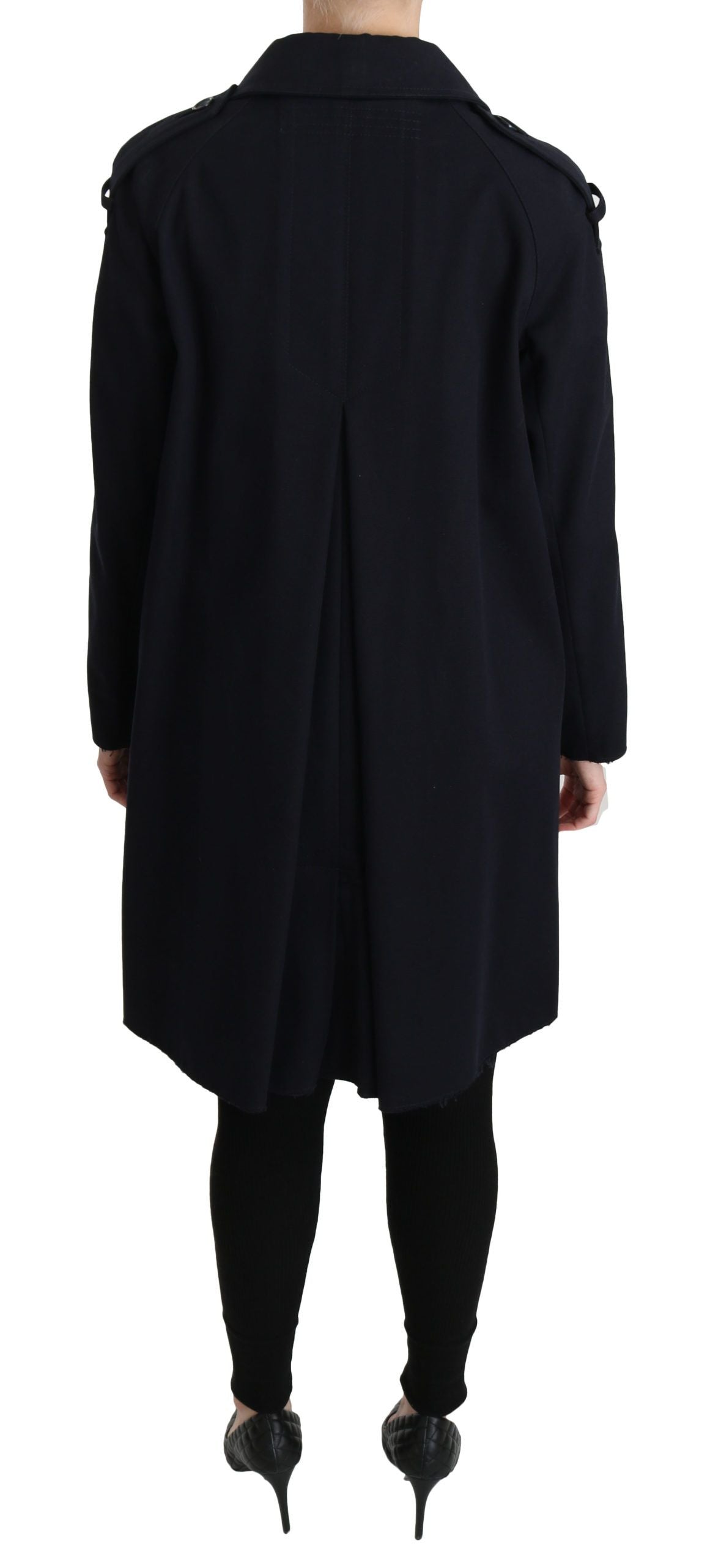 Jas Blauw Katoen Dames Trenchcoat