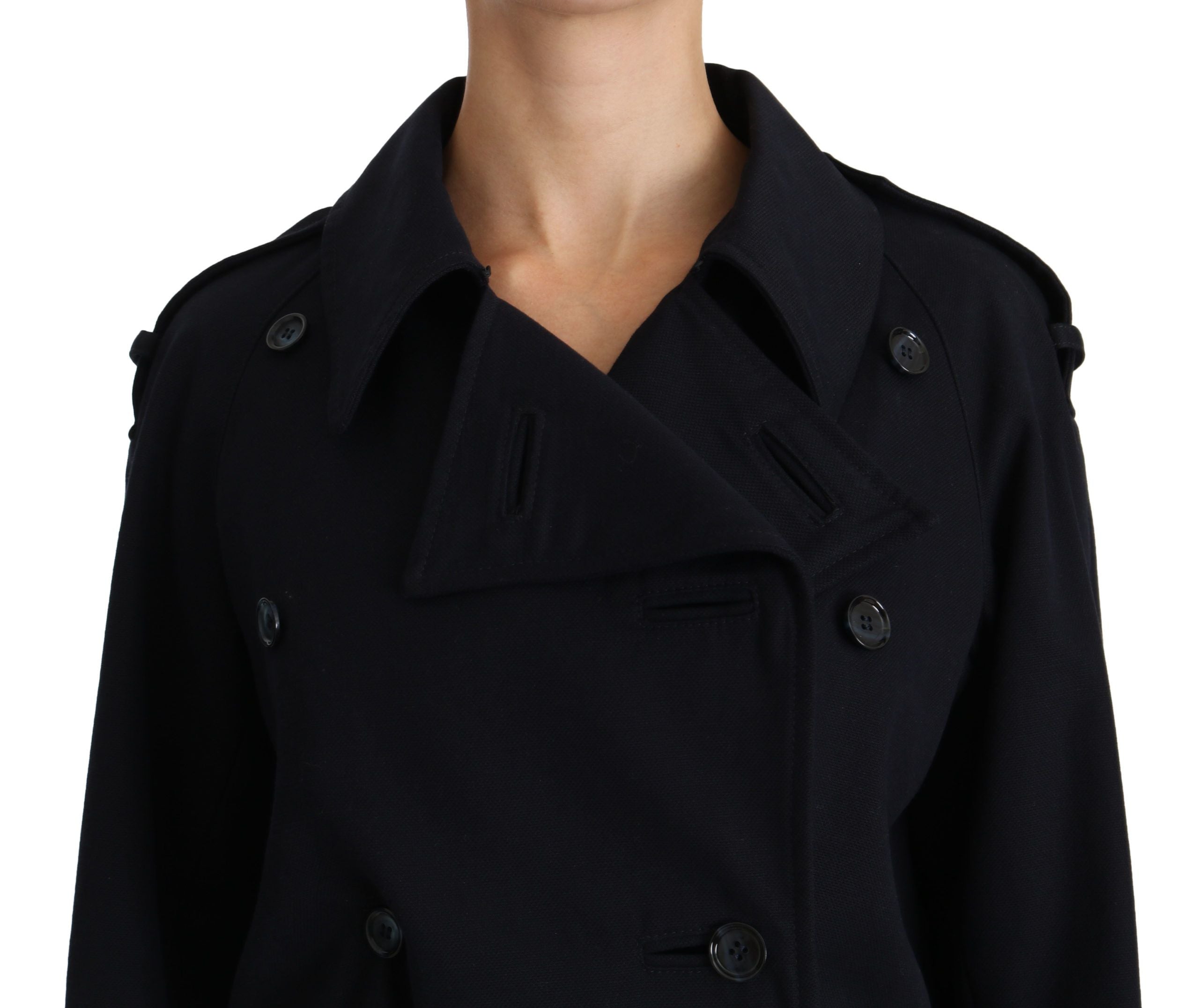 Jas Blauw Katoen Dames Trenchcoat