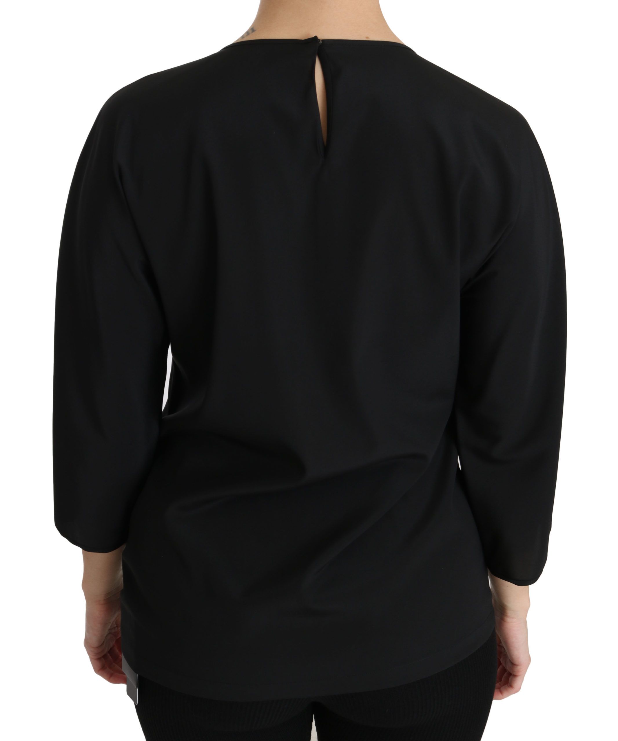 Zwarte #dgfamily Top T-shirt Zijden Blouse