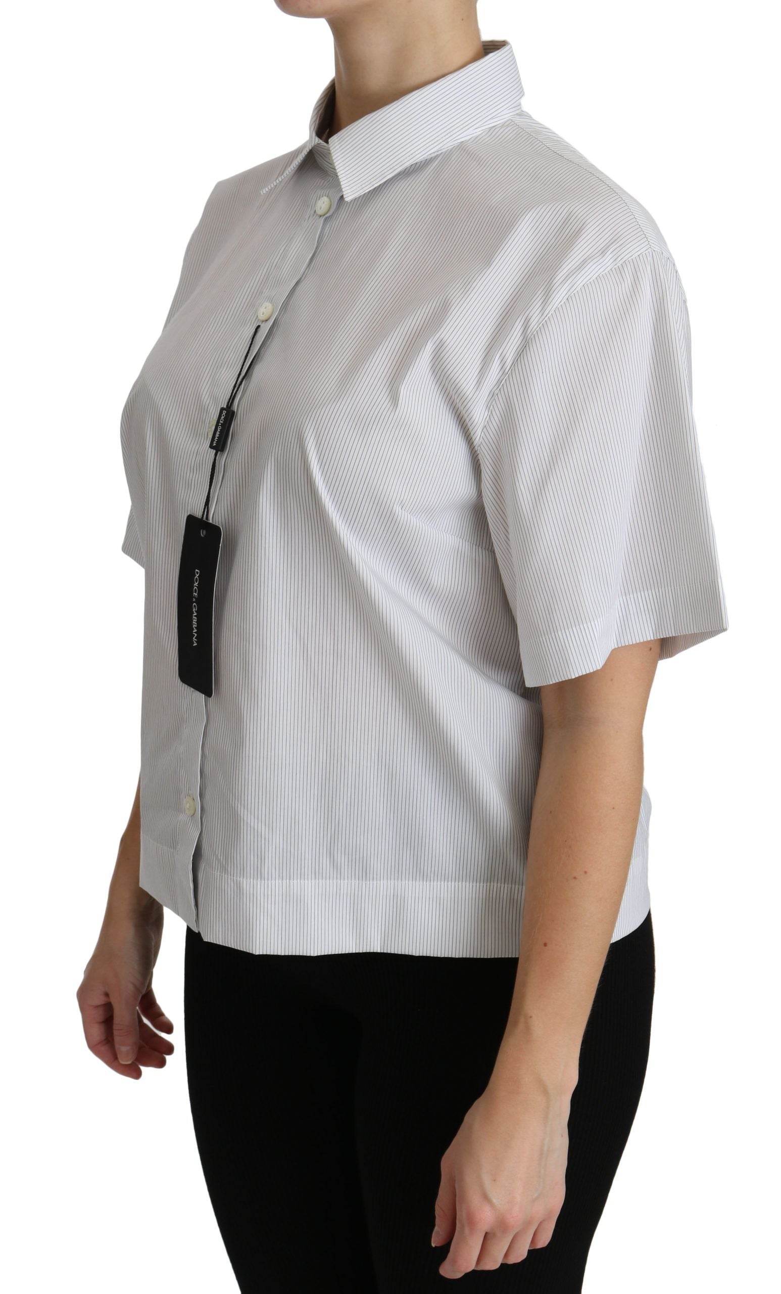 Wit poloshirt met korte mouwen en kraag