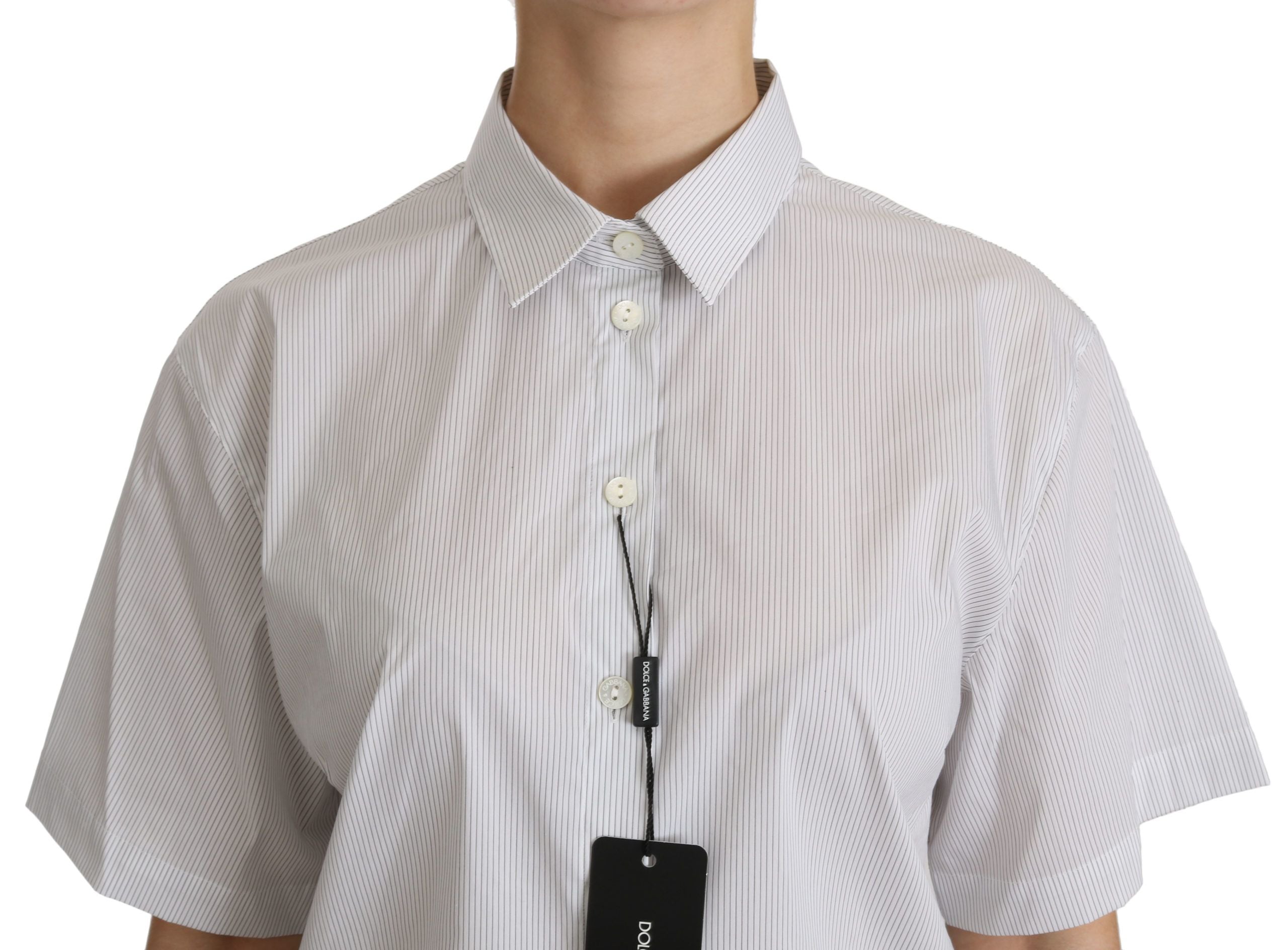 Wit poloshirt met korte mouwen en kraag