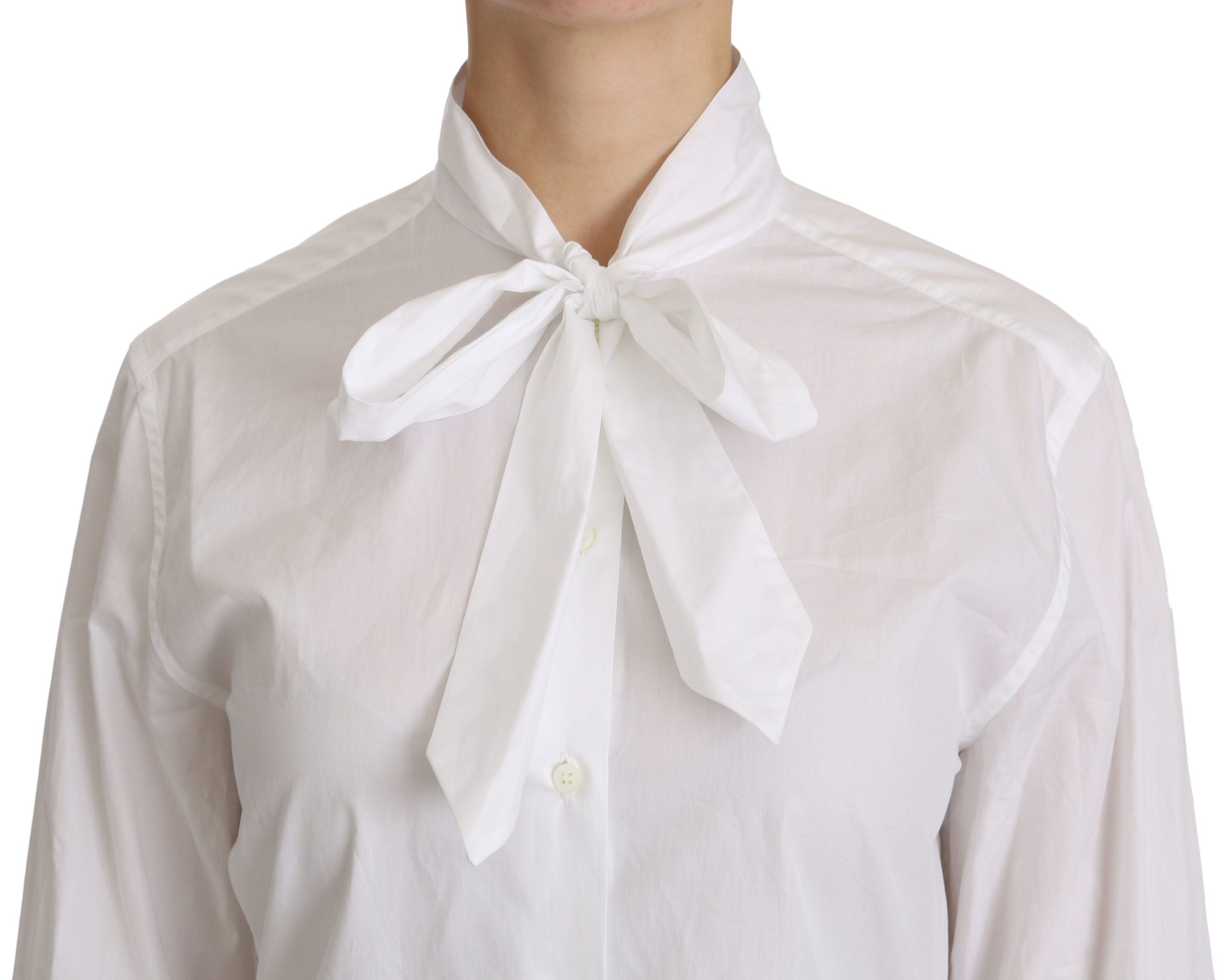 Wit coltrui poloshirt met lange mouwen