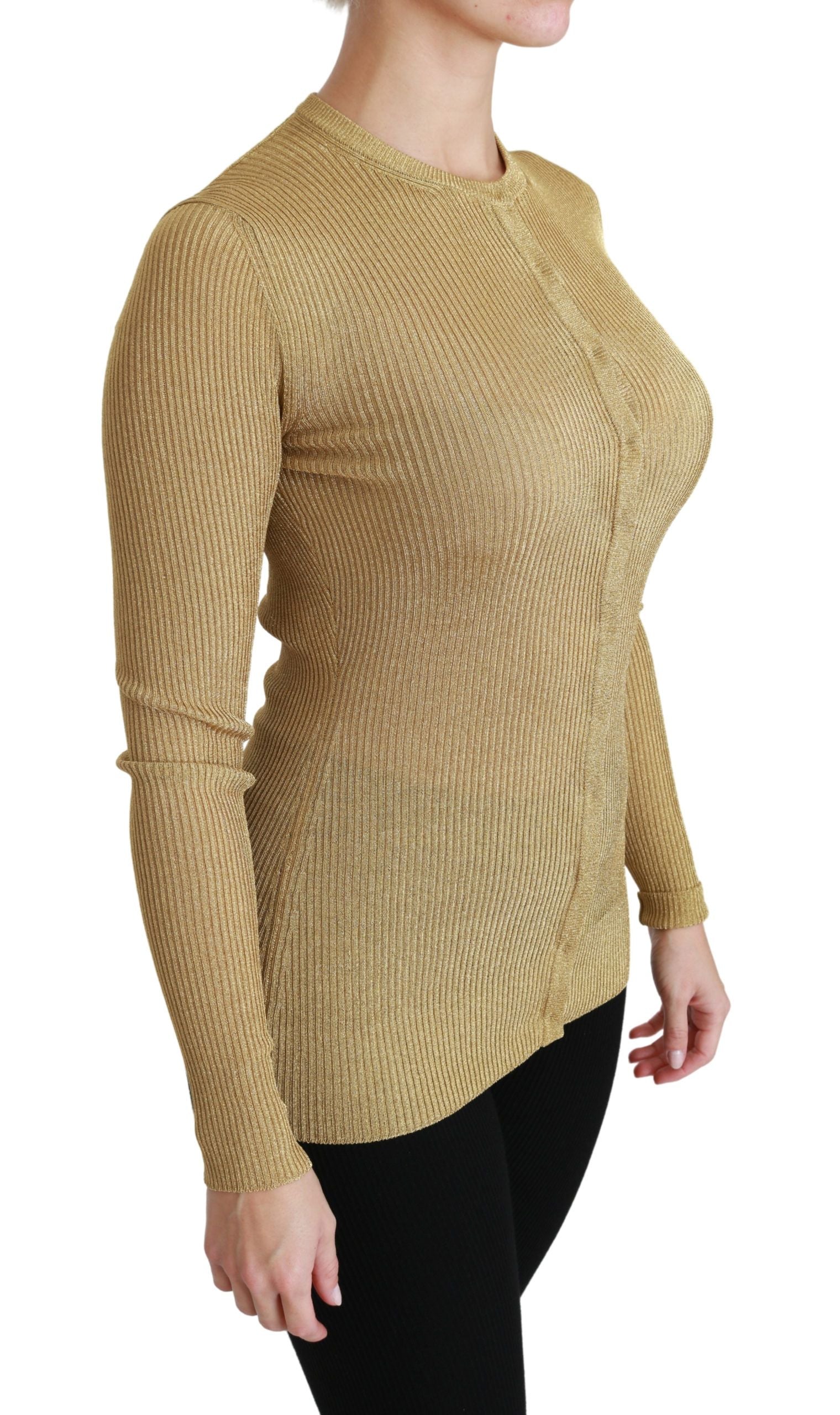 Gouden lange mouwen vest viscose trui