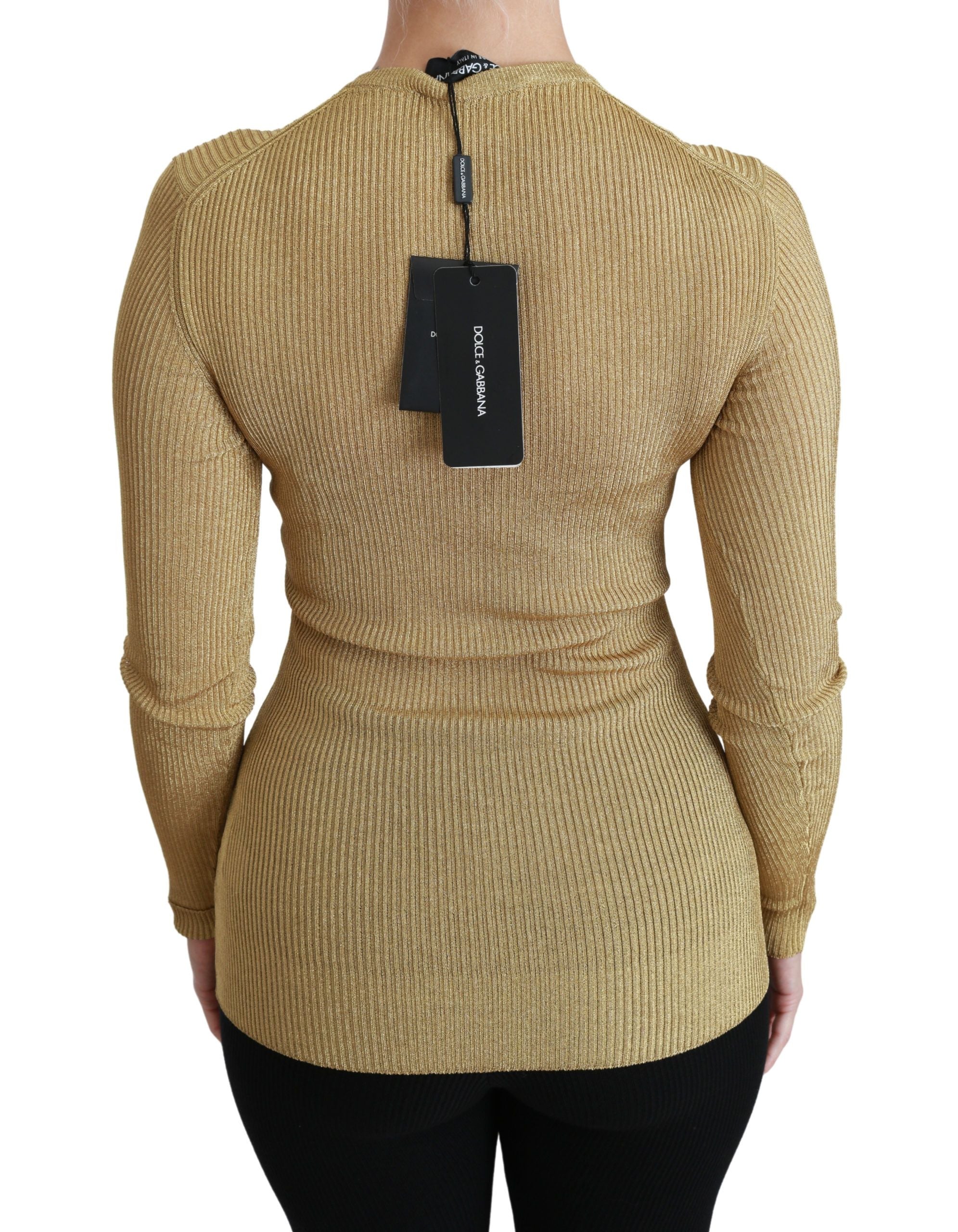 Gouden lange mouwen vest viscose trui