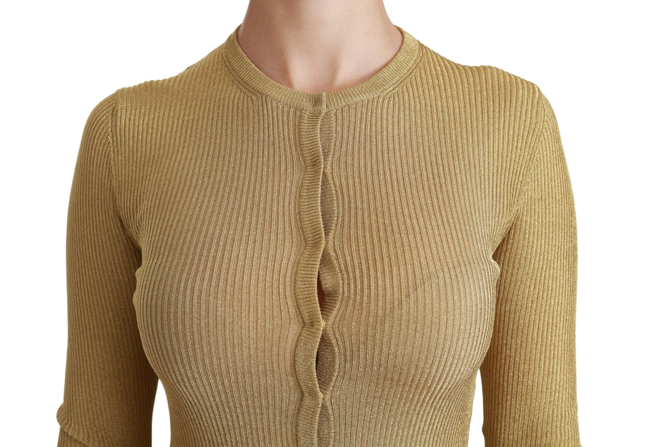 Gouden lange mouwen vest viscose trui