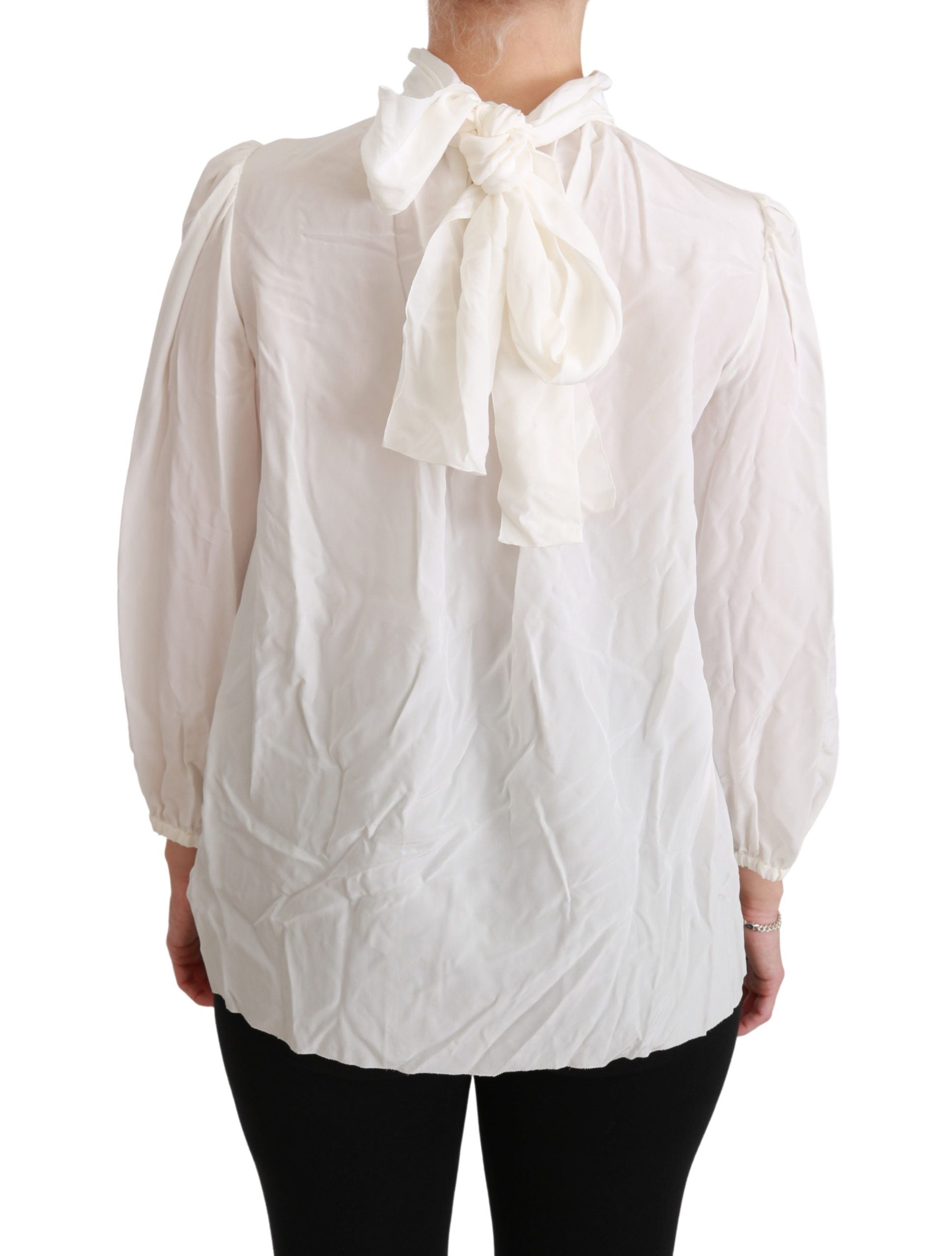 Witte coltrui blouse shirt zijden top
