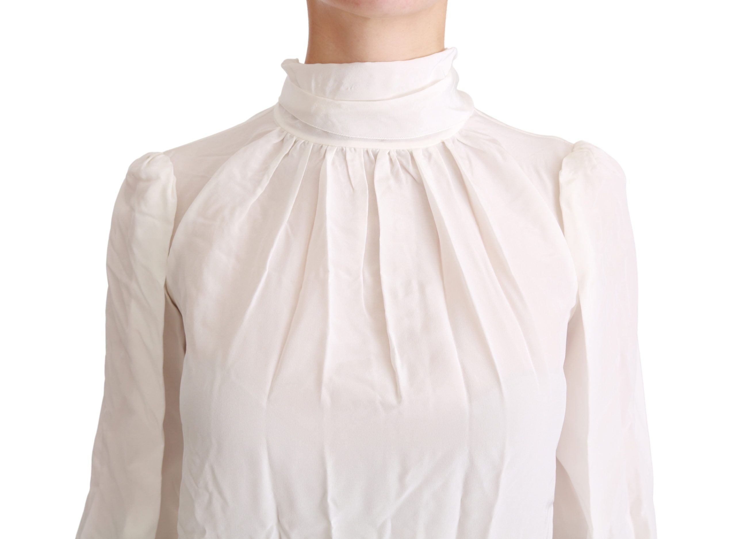 Witte coltrui blouse shirt zijden top