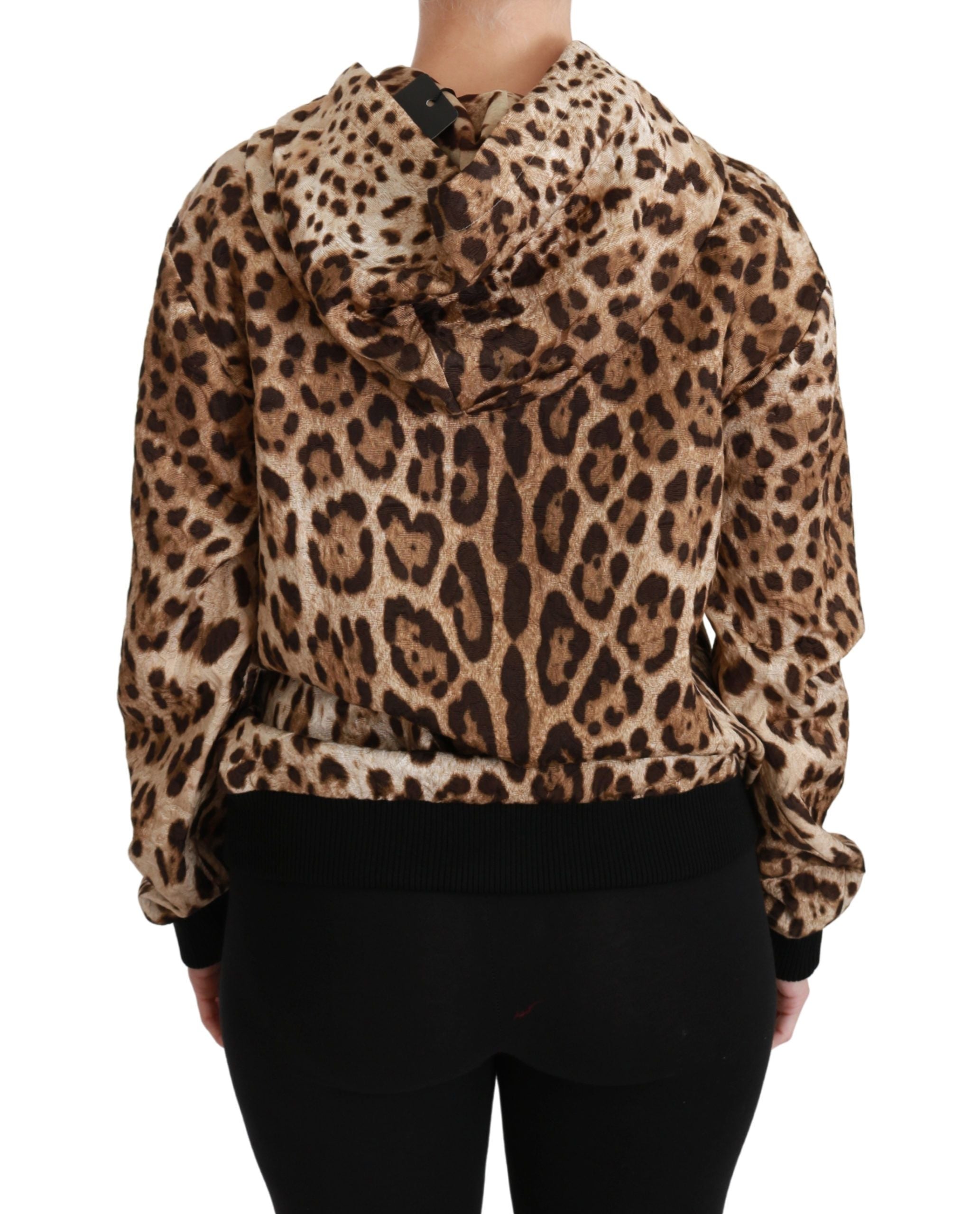 Bruine Ayers luipaardtrui met capuchon en studs