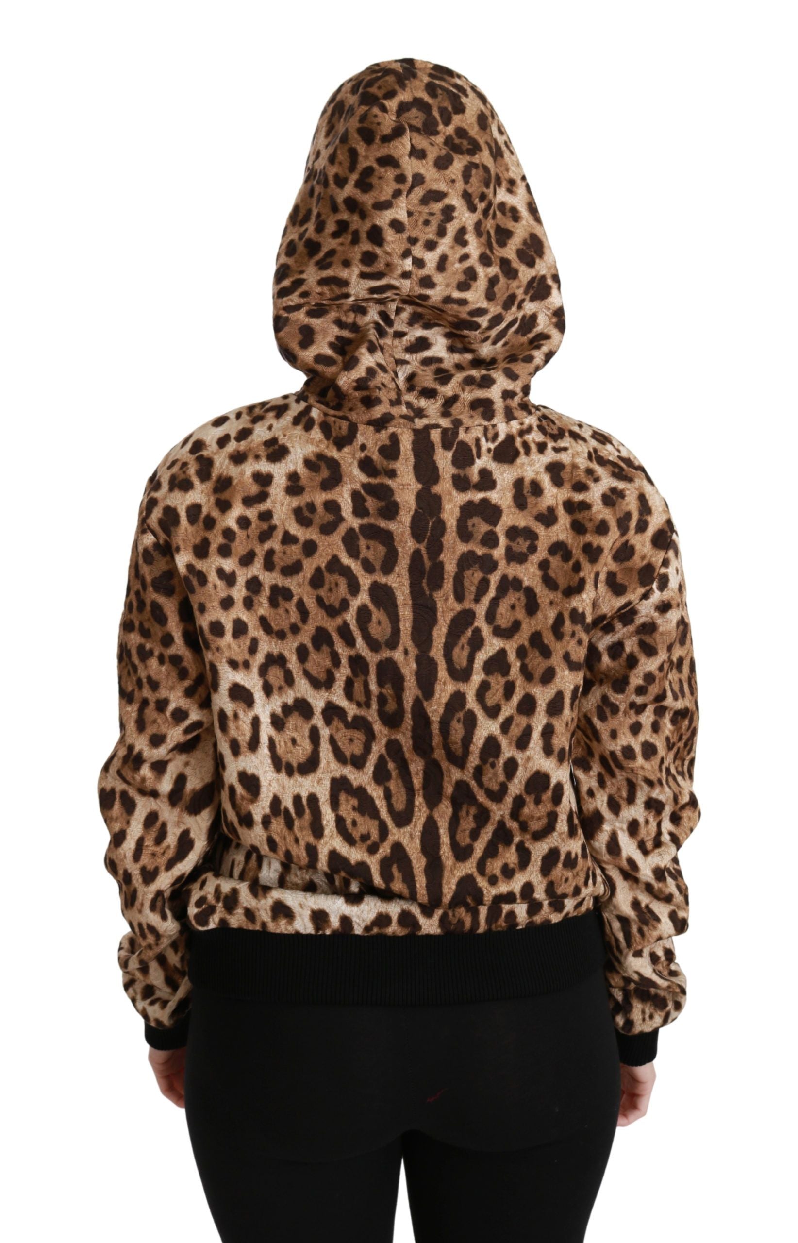 Bruine Ayers luipaardtrui met capuchon en studs