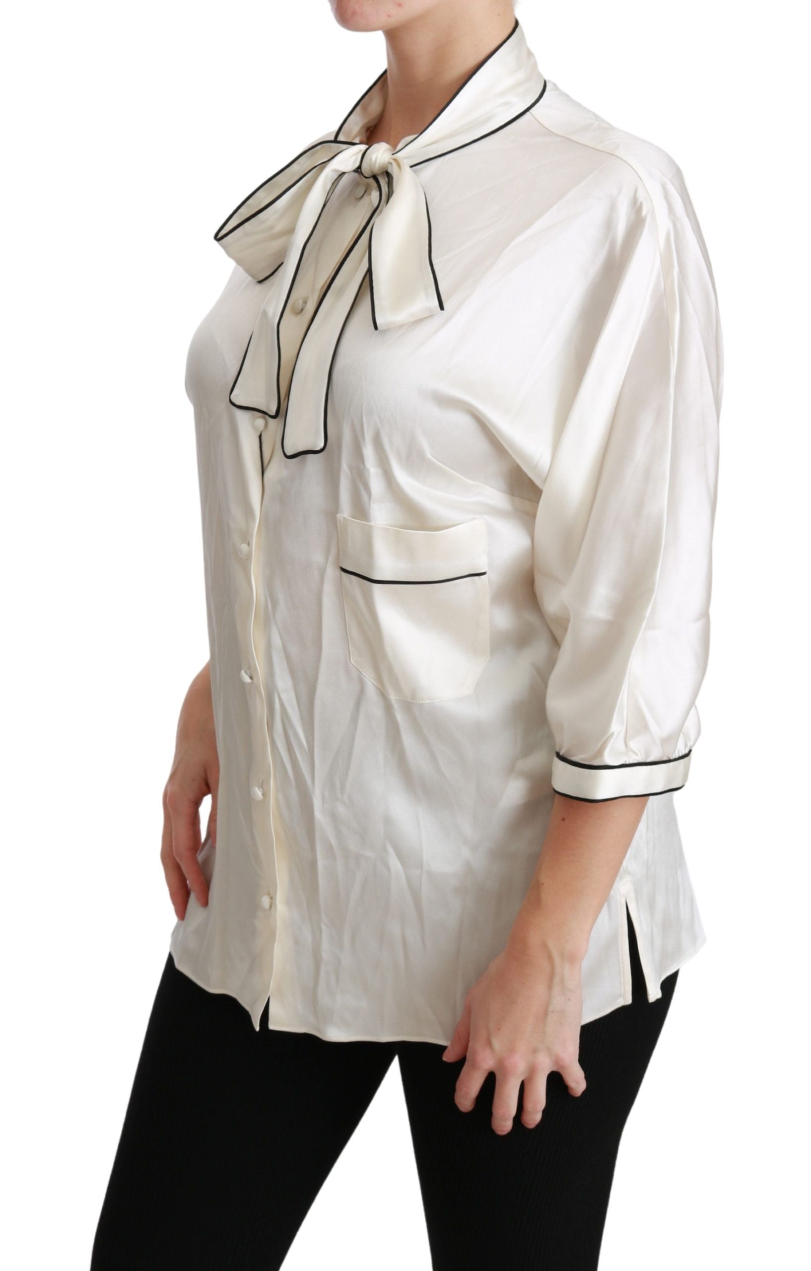 Beige 3/4 mouw blouse zijden top