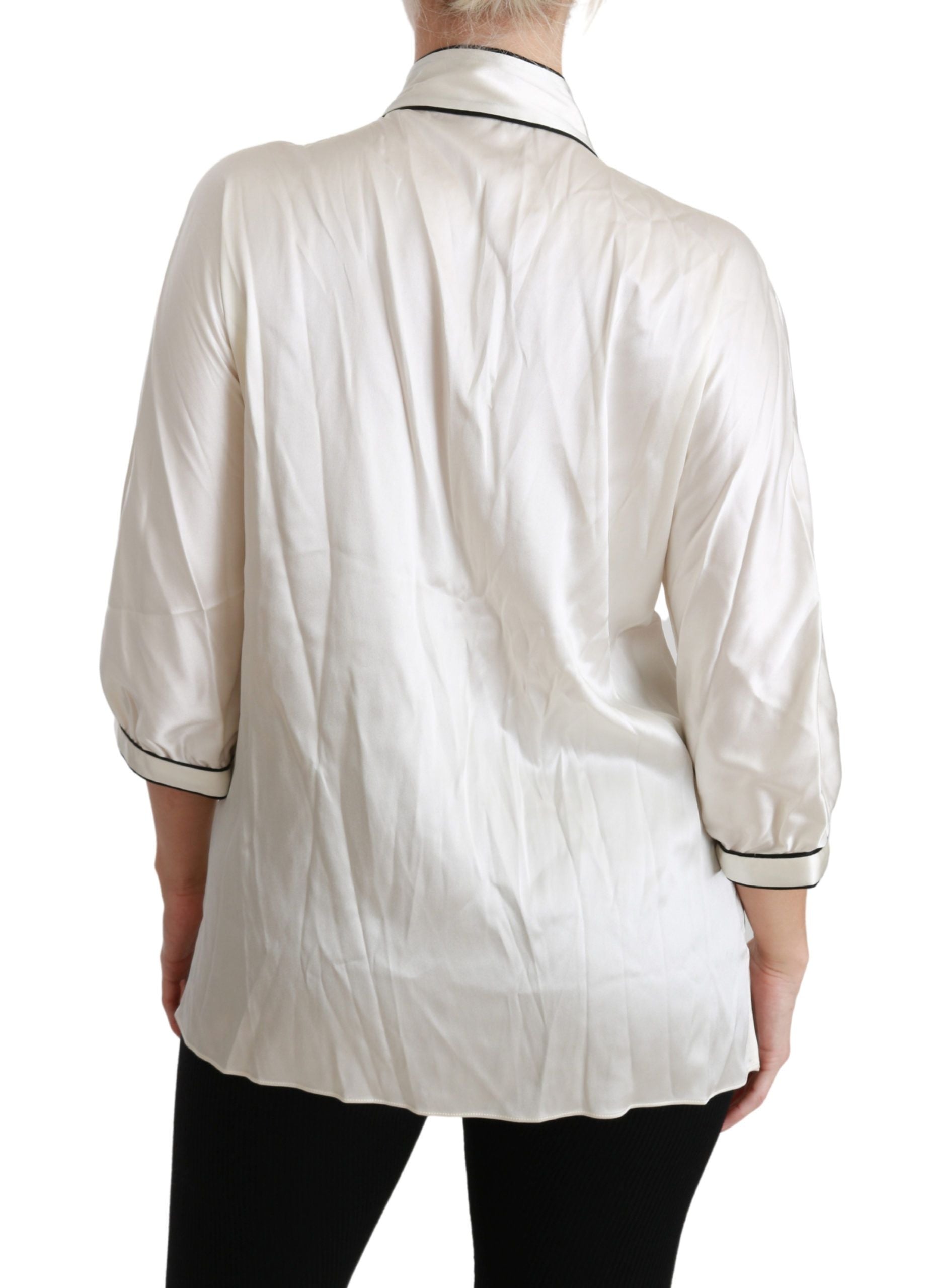 Beige 3/4 mouw blouse zijden top