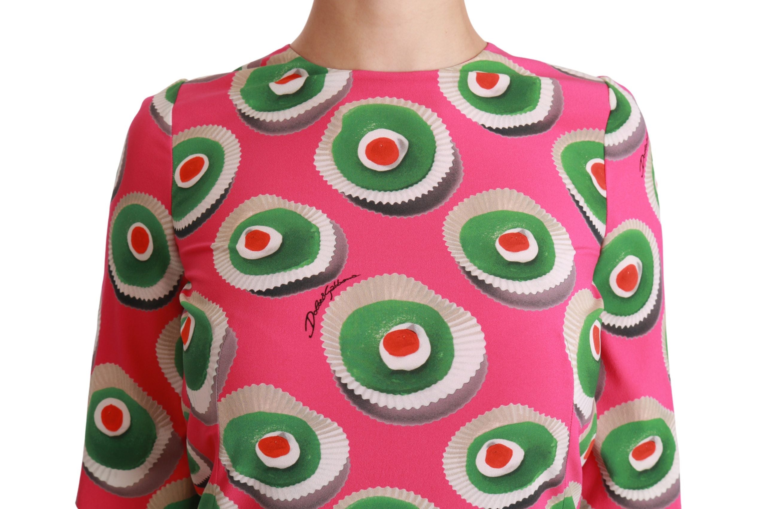 Roze zijden cup cake shift stretchjurk