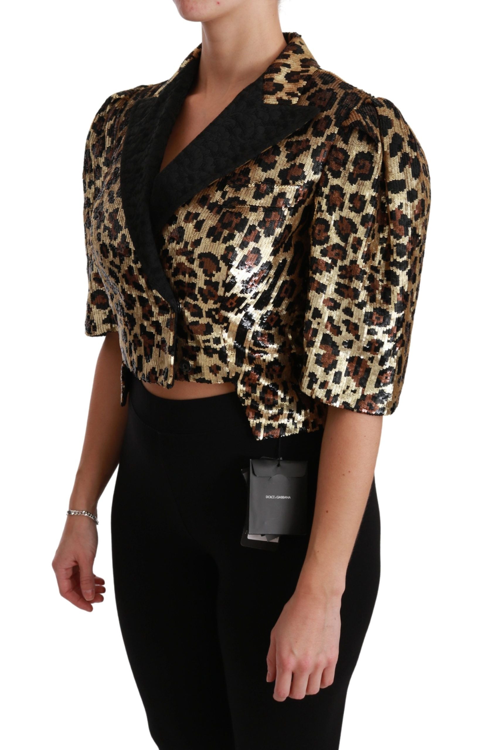Blazer Goud Luipaard Pailletten Jasje