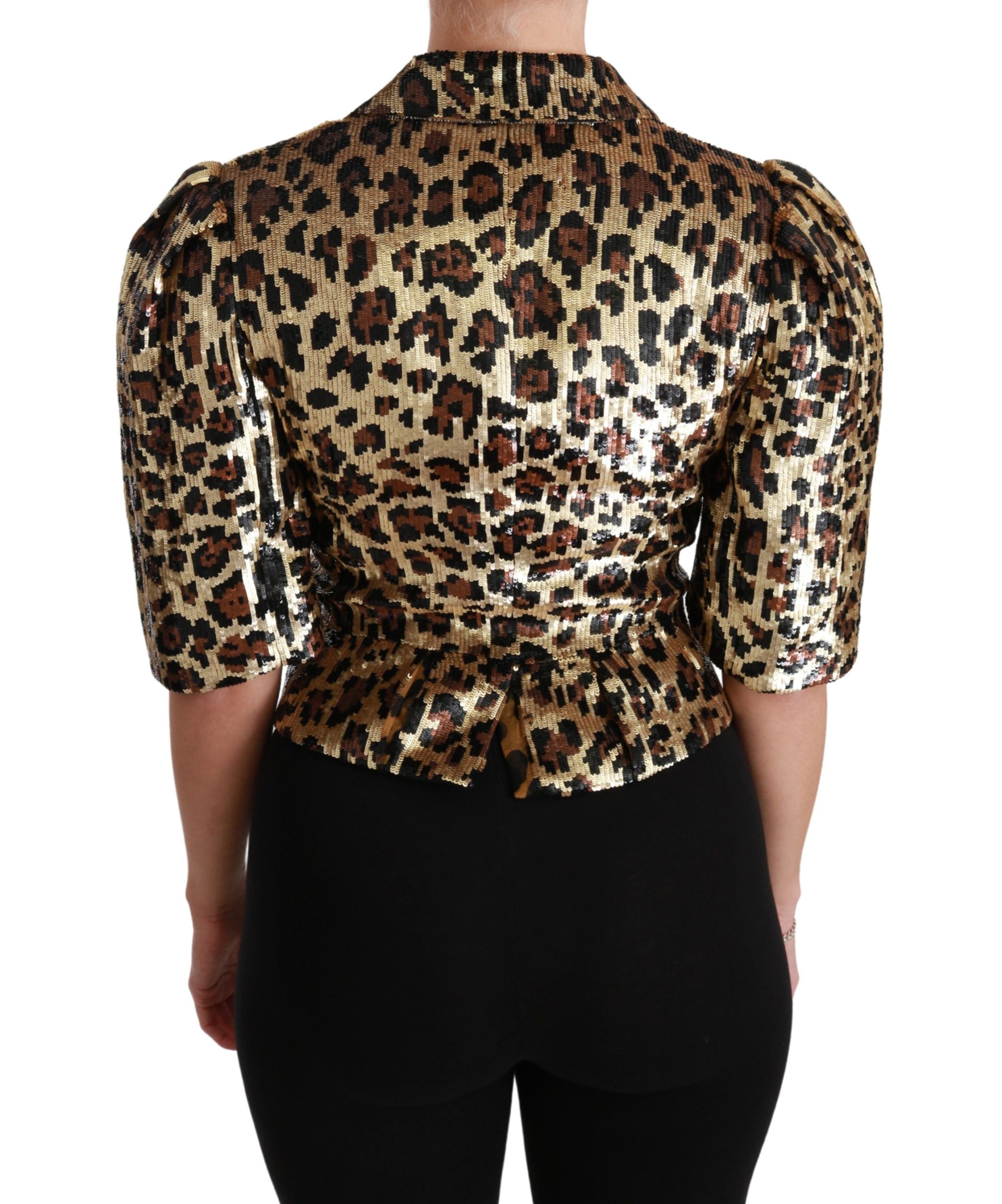 Blazer Goud Luipaard Pailletten Jasje