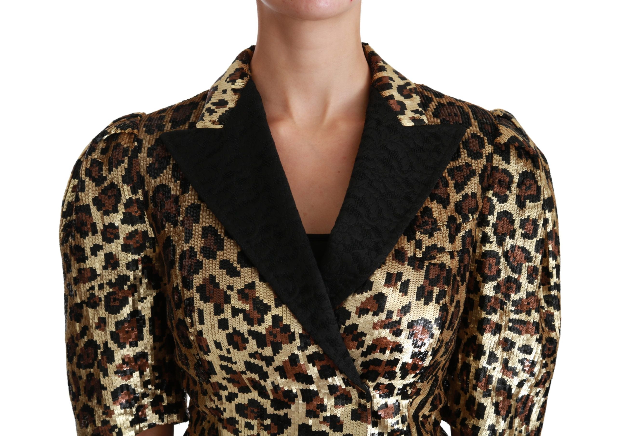 Blazer Goud Luipaard Pailletten Jasje