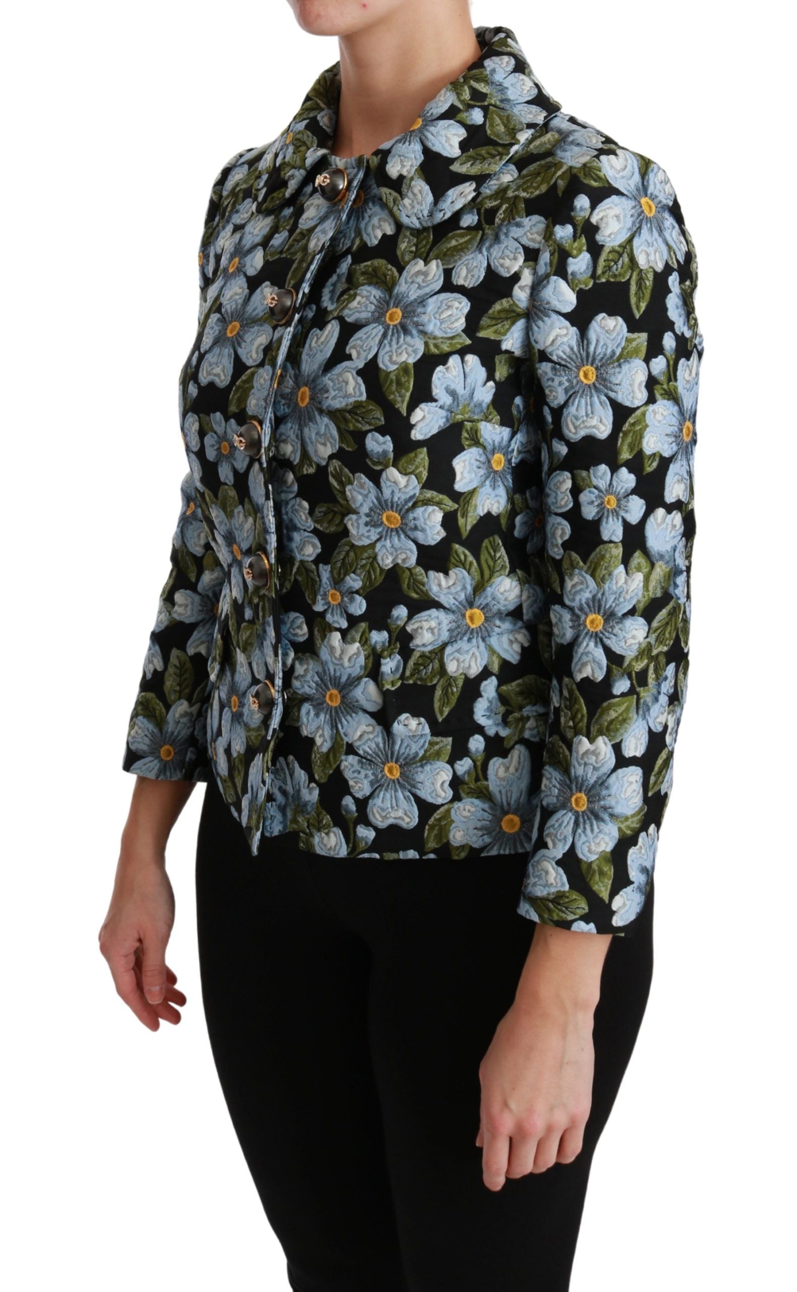 Veelkleurige bloemenblazerjas van polyester