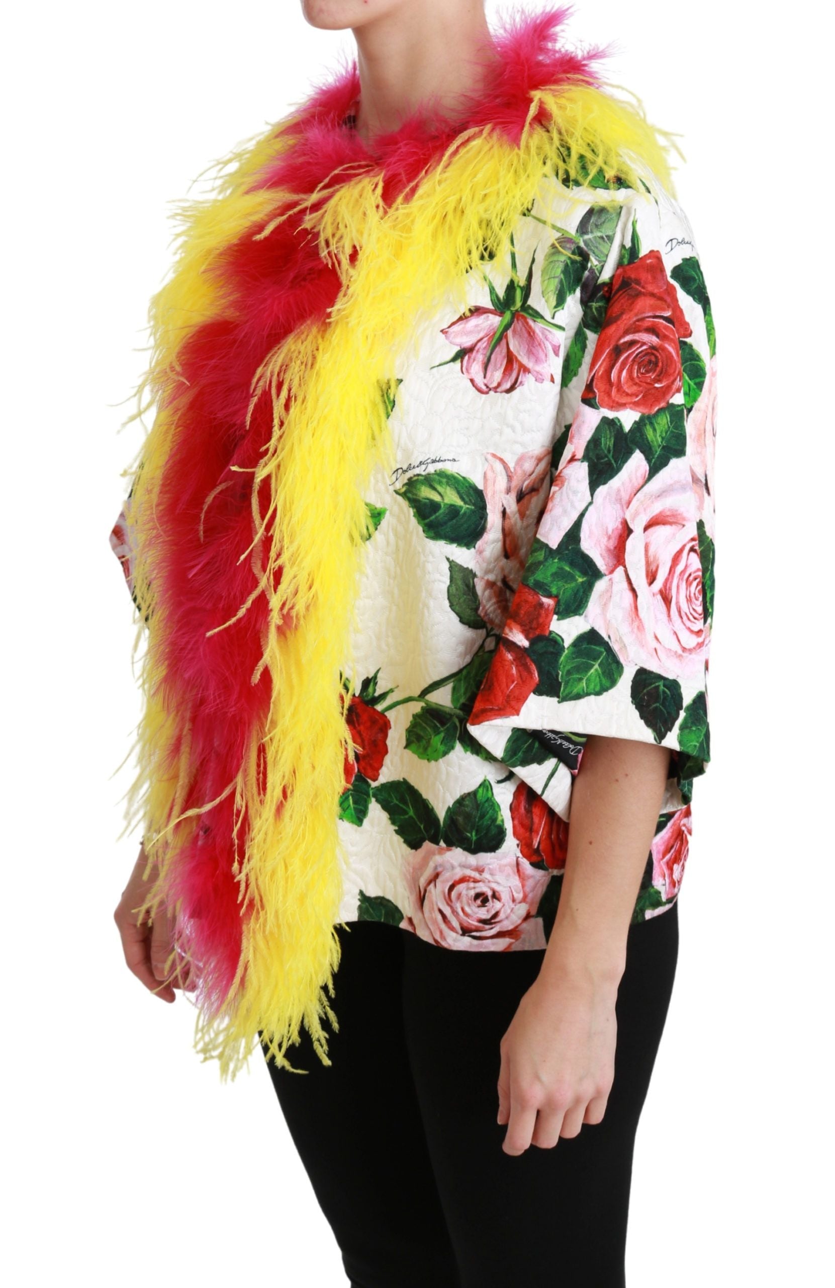 Witte bloemenjas Capte bontrozenjas