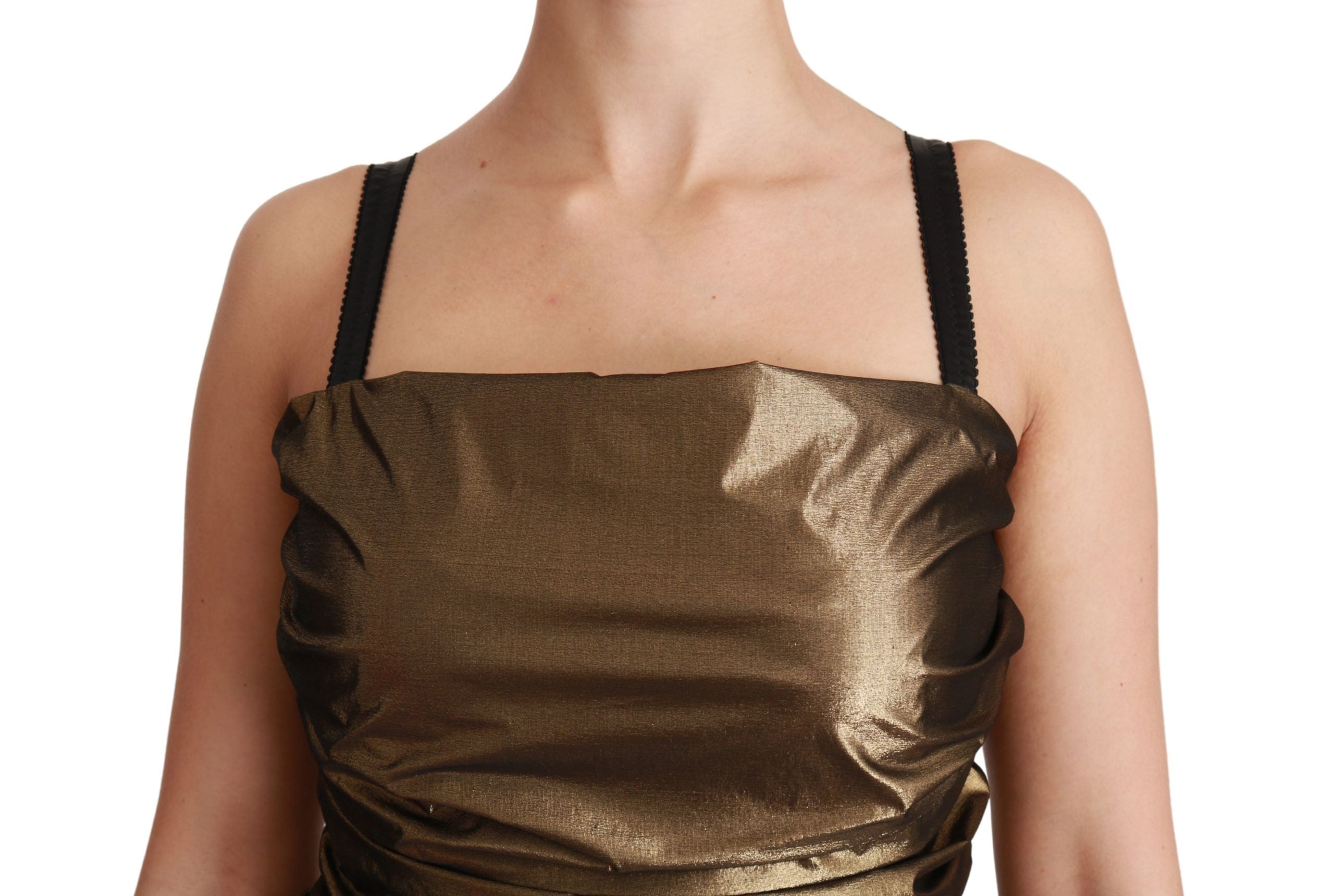 Nylon Bronzen Bodycon Schede Mini Jurk