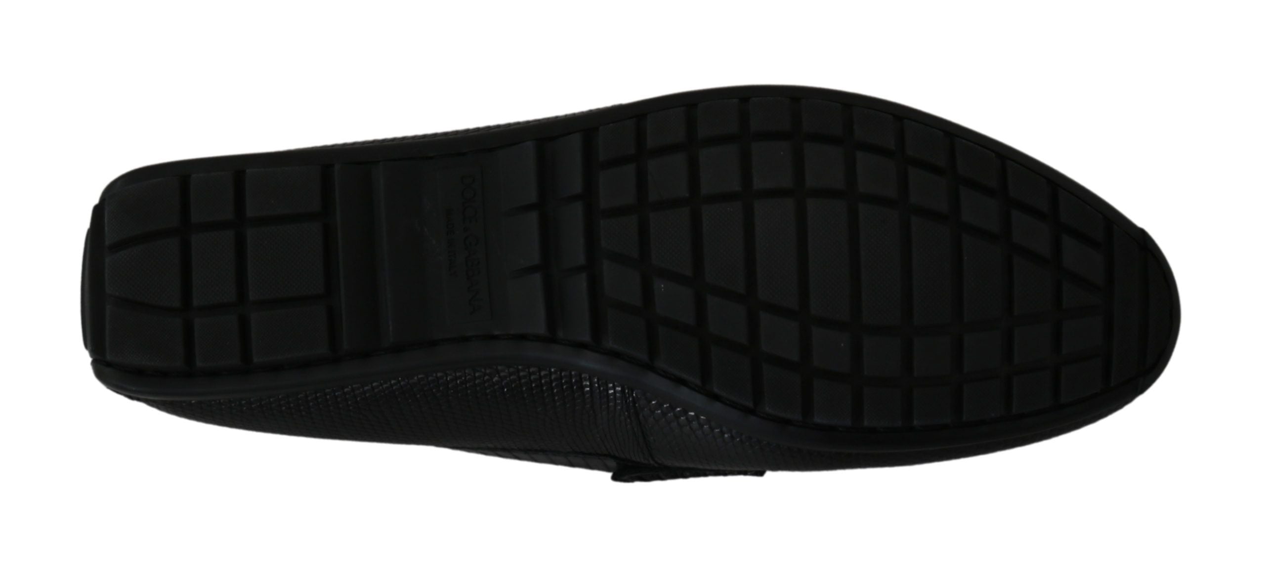 Zwarte hagedisleren platte loafers