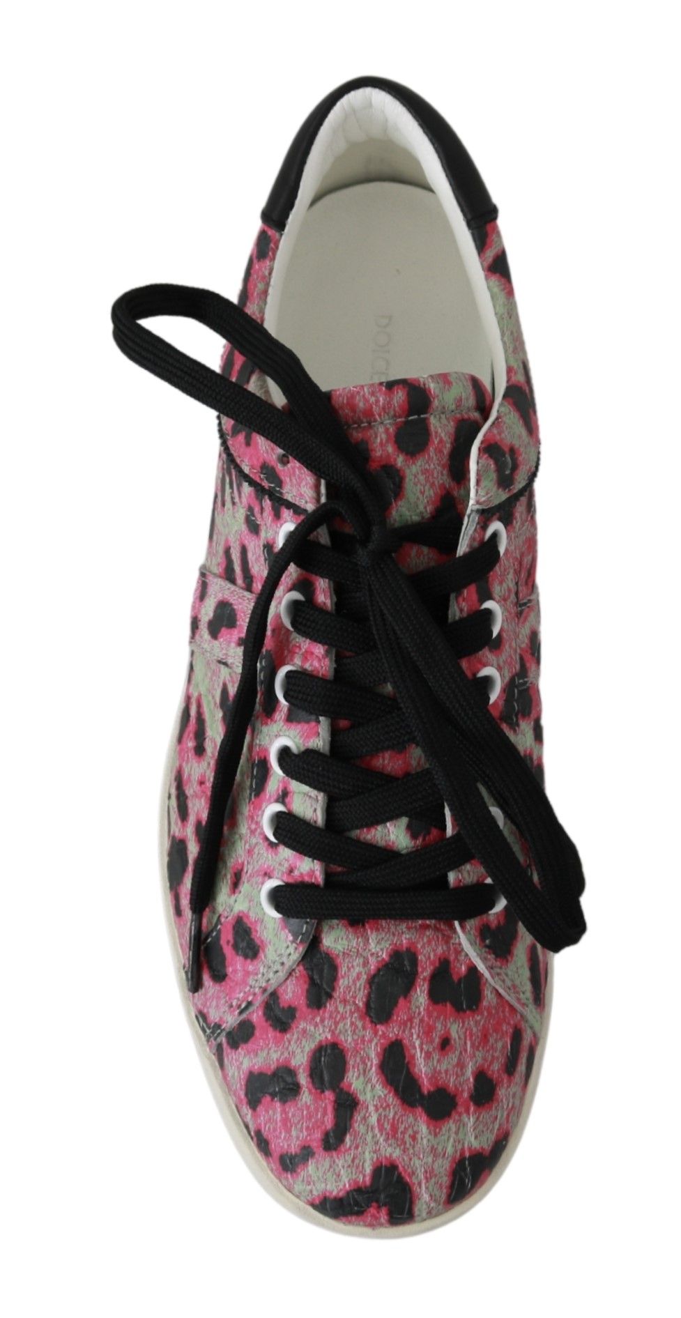 Roze luipaardprint trainingsschoenen van leer