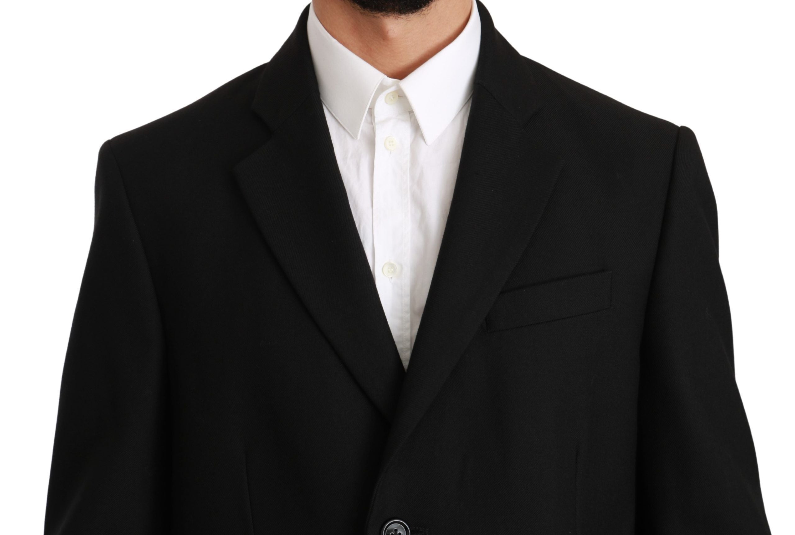 Zwarte 100% wollen jas en blazer