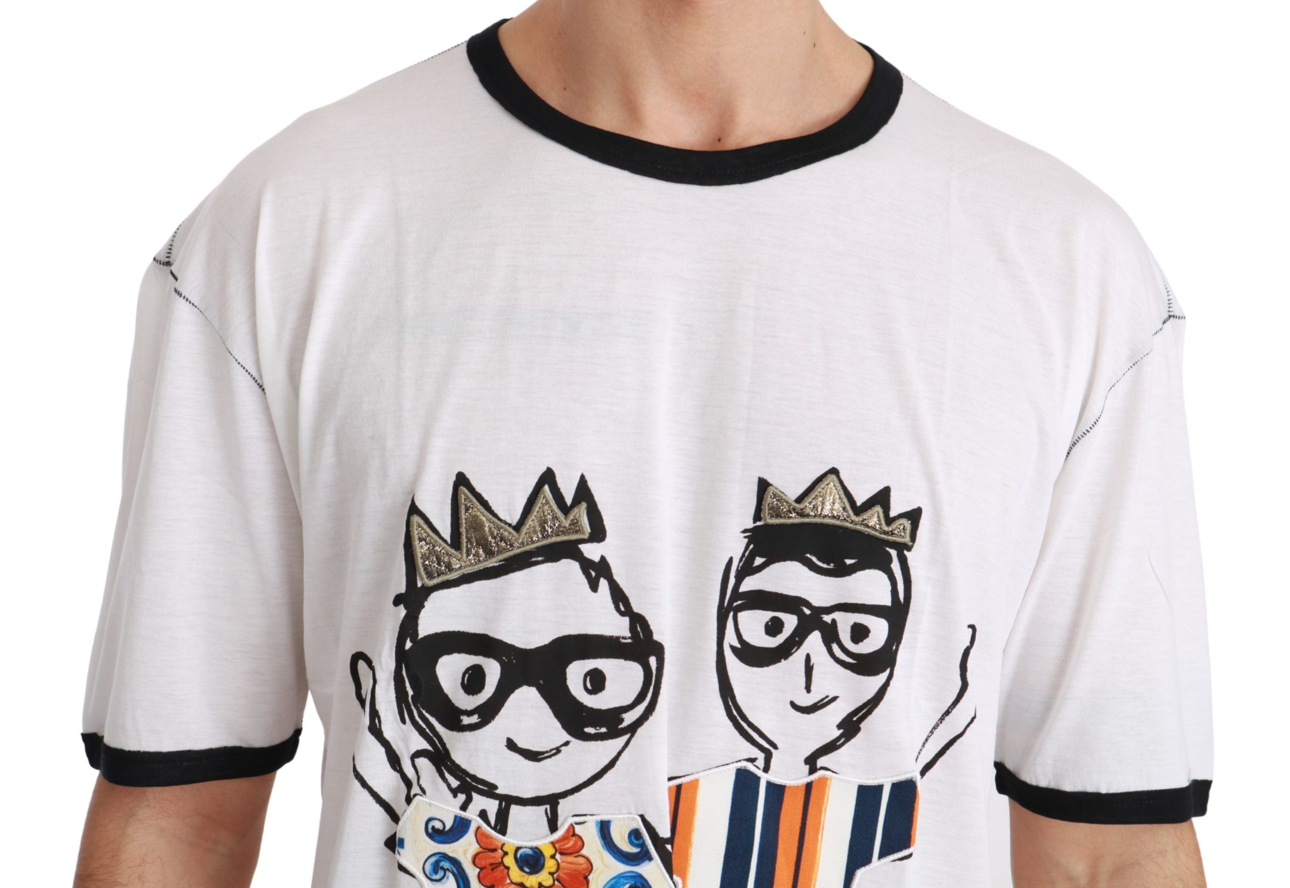 Witte herenprint #dgfamily katoenen T-shirt