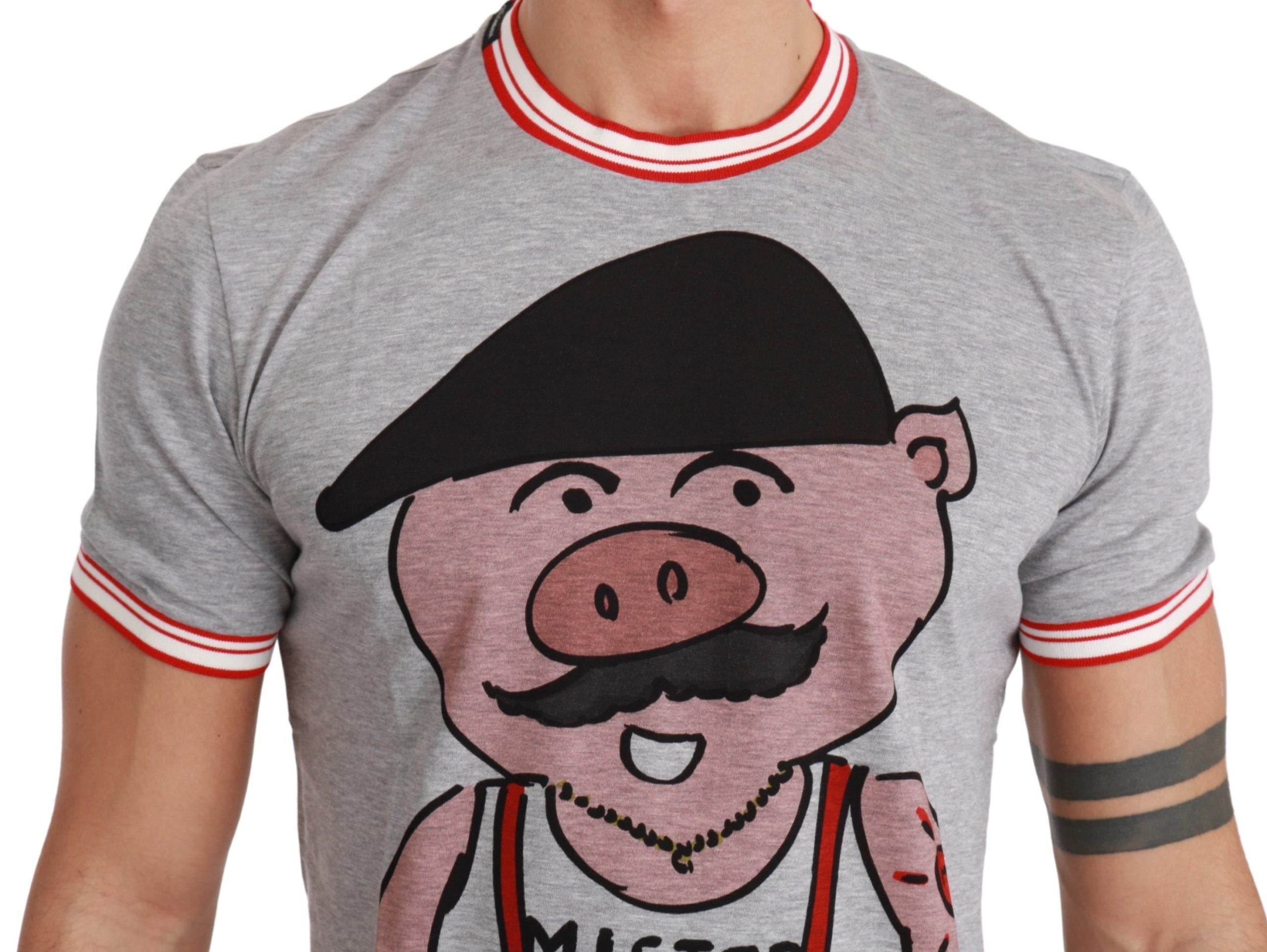 Grijs katoenen top 2019 Jaar van het Varken T-shirt